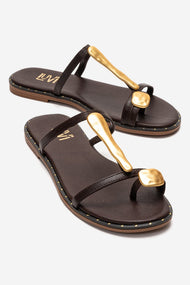 Tessa - Brown Genuine Leather Thong Sandal (Women)