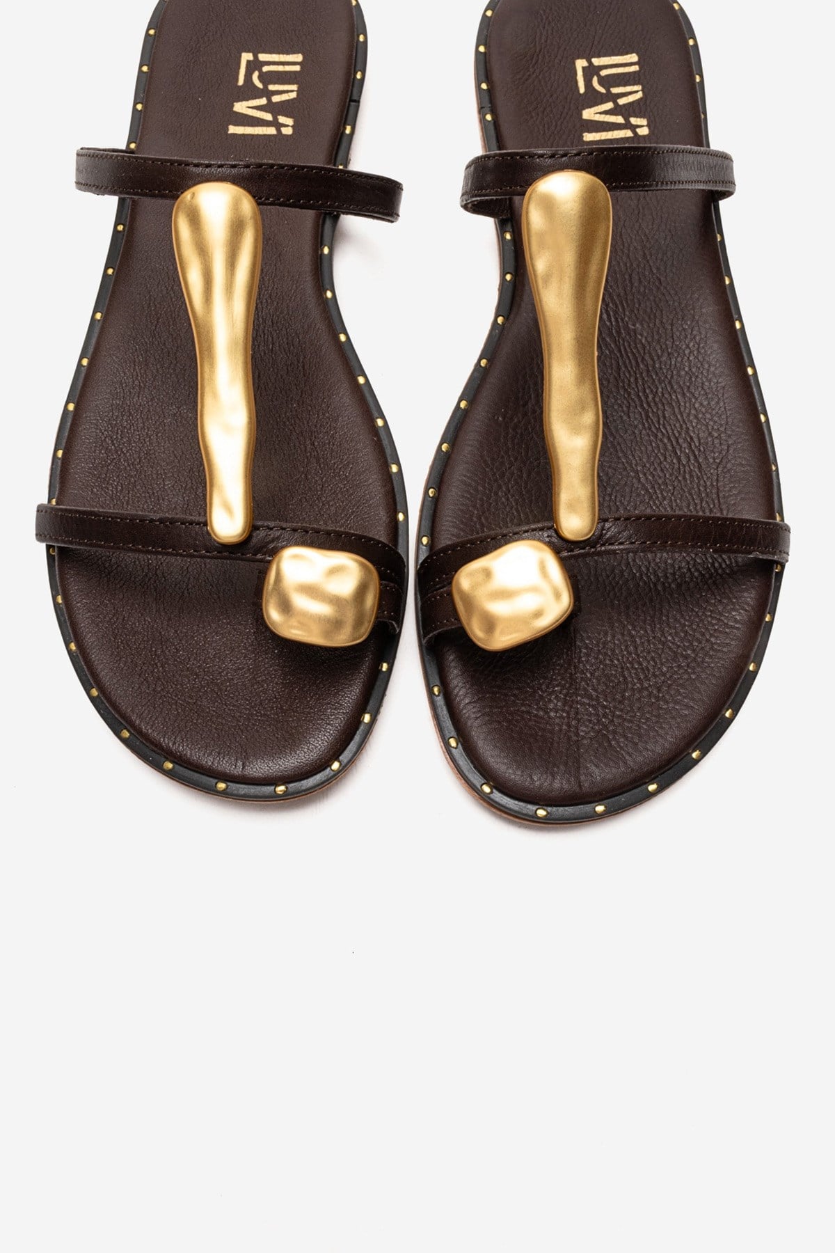 Tessa - Brown Genuine Leather Thong Sandal (Women)