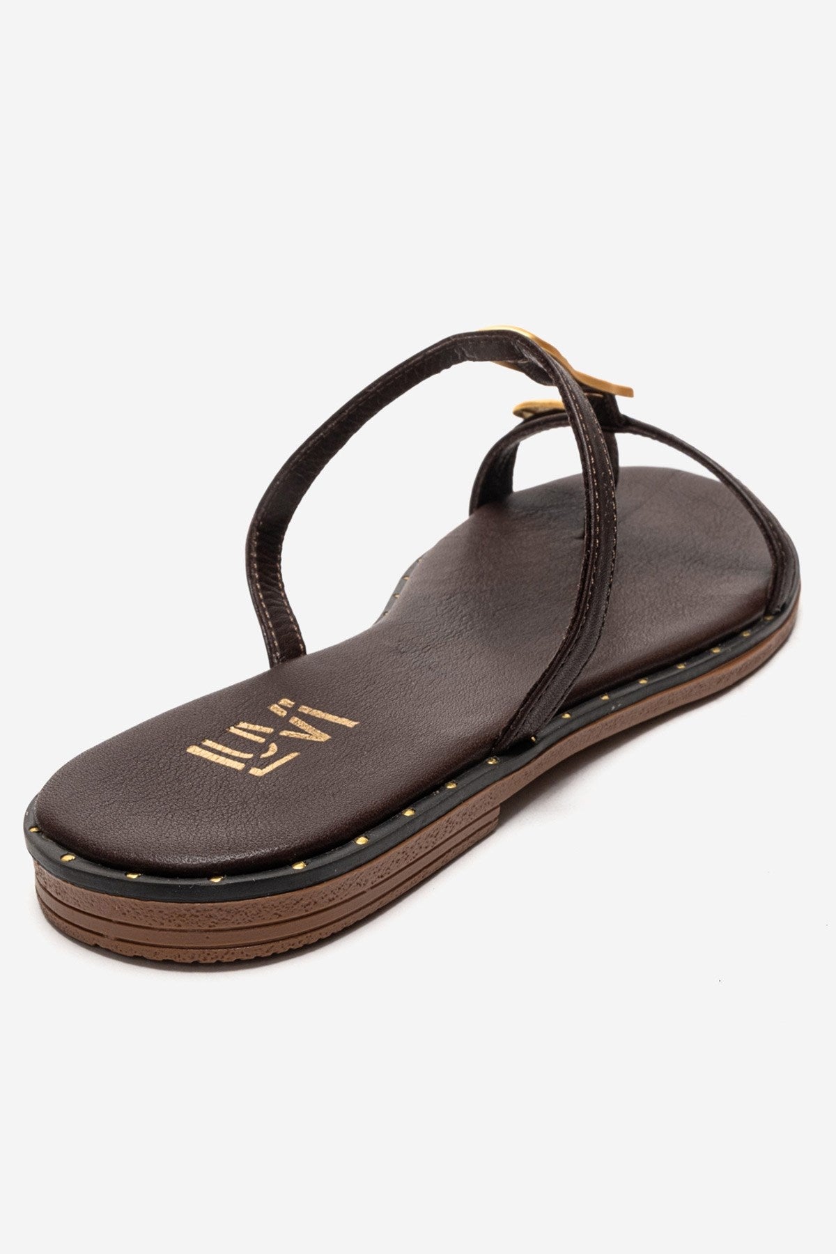 Tessa - Brown Genuine Leather Thong Sandal (Women)
