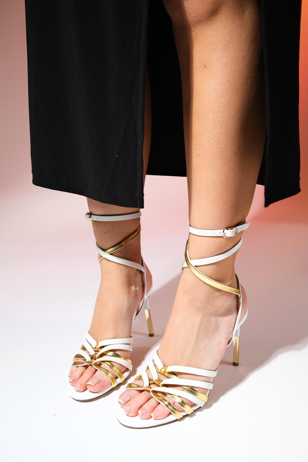 Bellon - White Ankle-Tie High Heel Shoe (Women)