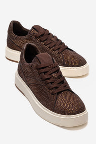 BERINA - Brown Embellished Sneaker (Women)