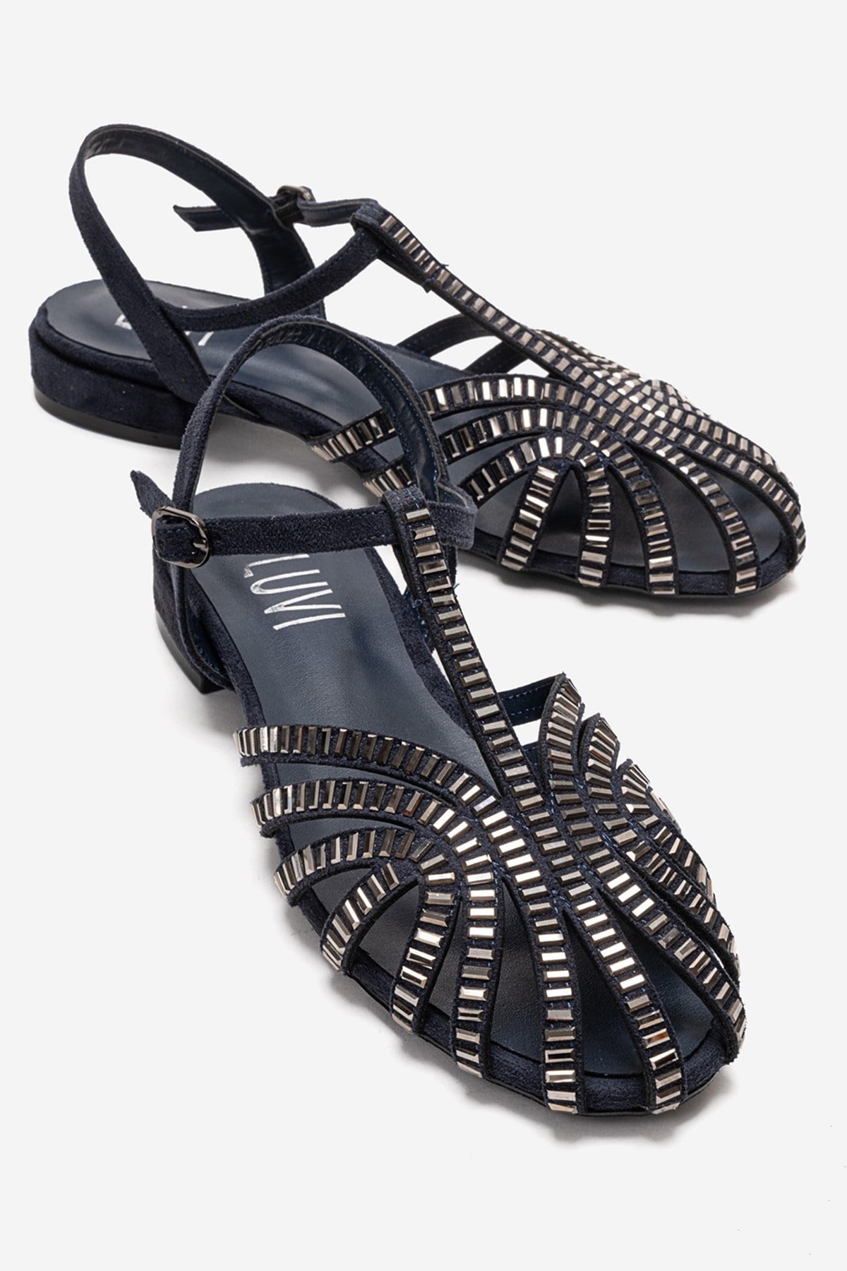 LAVINA - Navy Genuine Leather Sandal (Women)