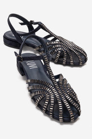 LAVINA - Navy Genuine Leather Sandal (Women)