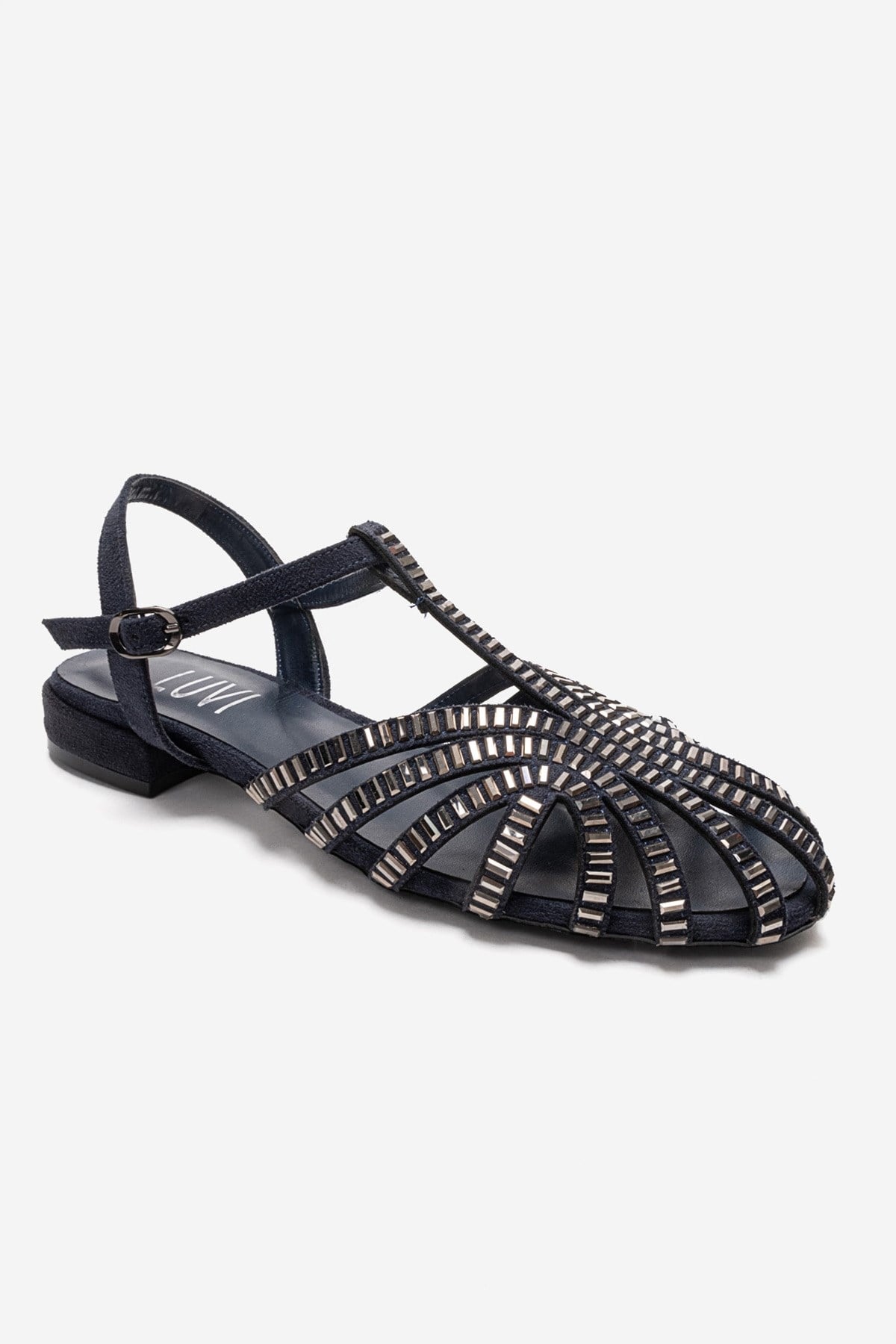 LAVINA - Navy Genuine Leather Sandal (Women)