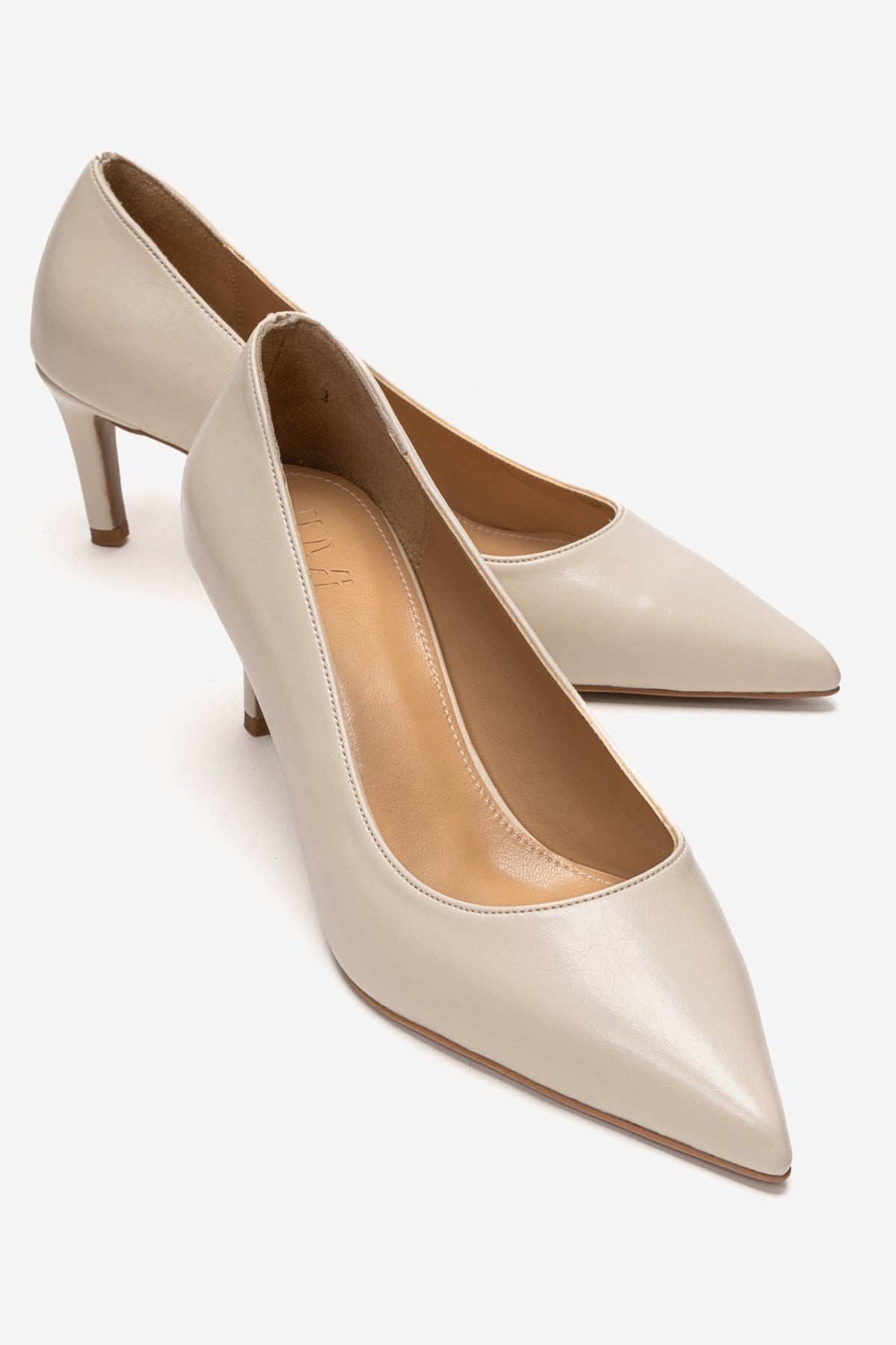 VELMIRA - Off-White Genuine Leather Stiletto Pump (Women)