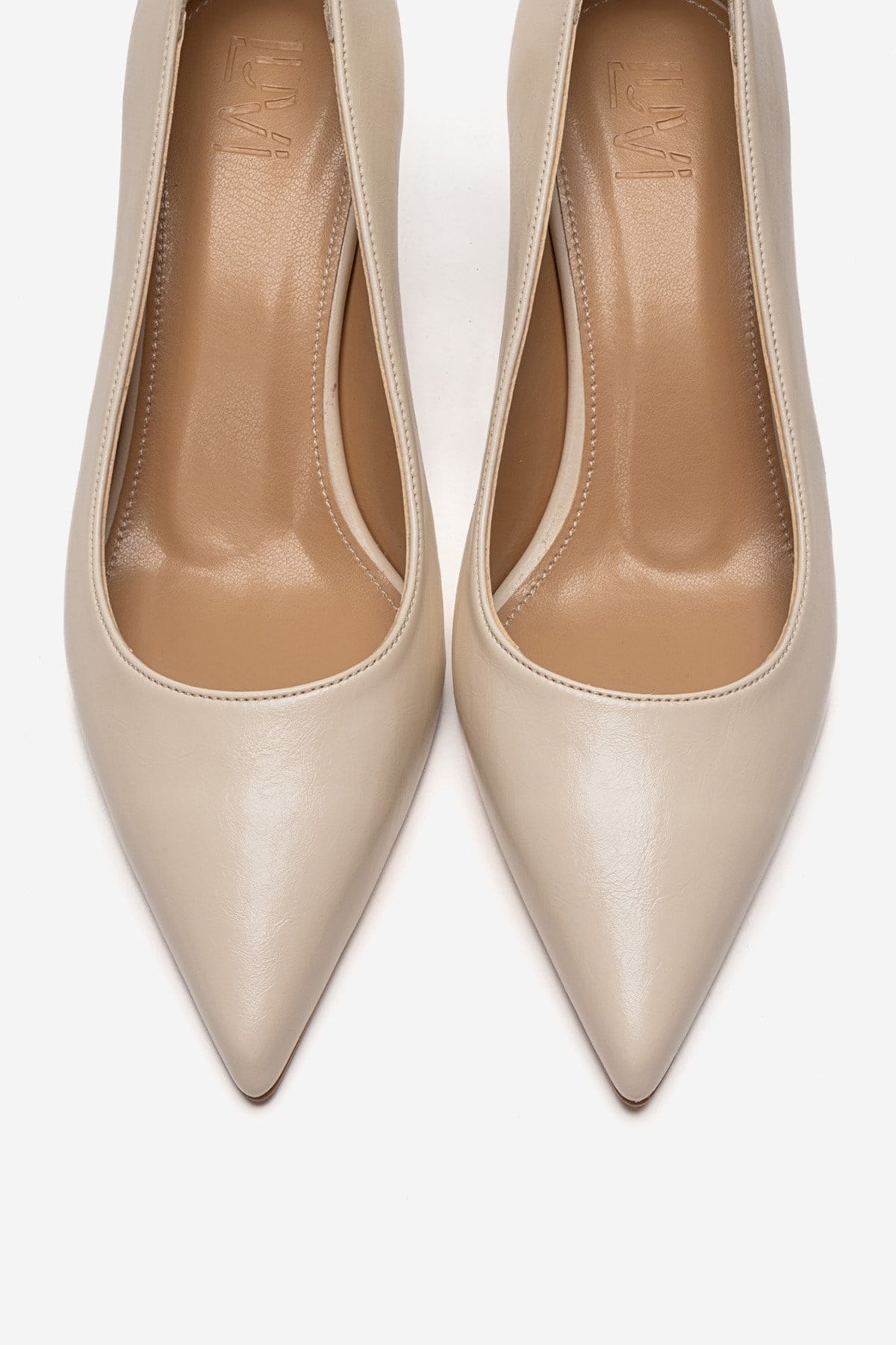 VELMIRA - Off-White Genuine Leather Stiletto Pump (Women)