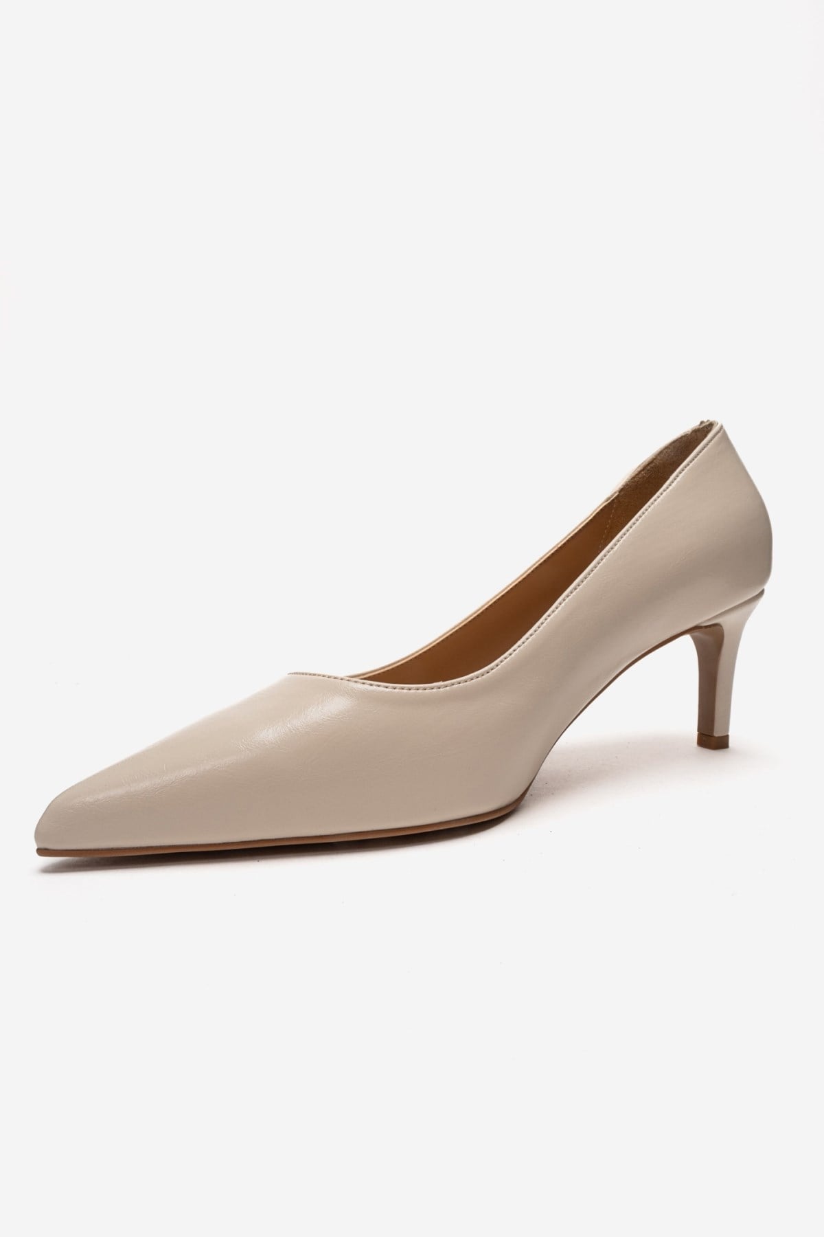 VELMIRA - Off-White Genuine Leather Stiletto Pump (Women)
