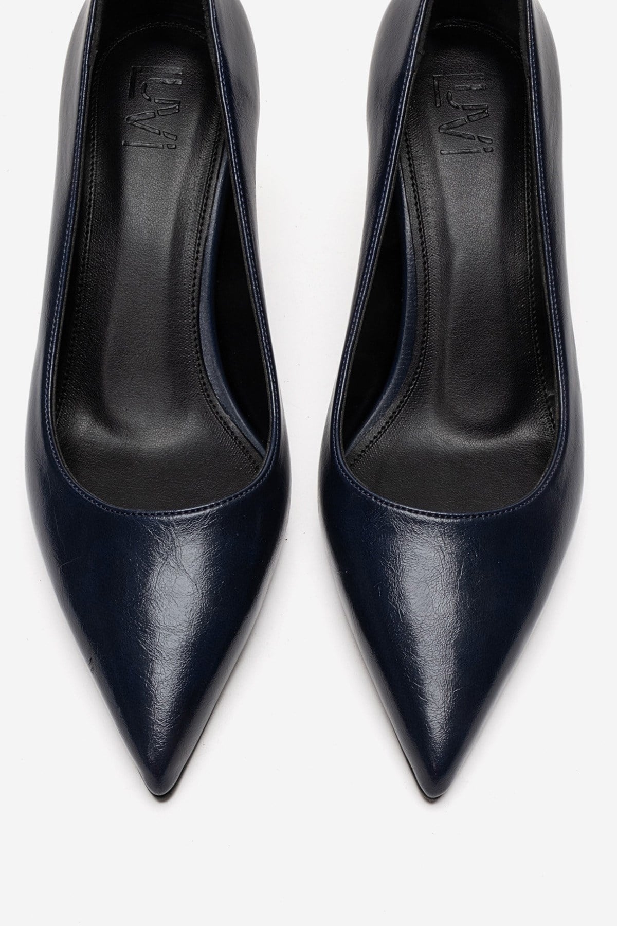 VELMIRA - Navy Genuine Leather Stiletto Pump (Women)