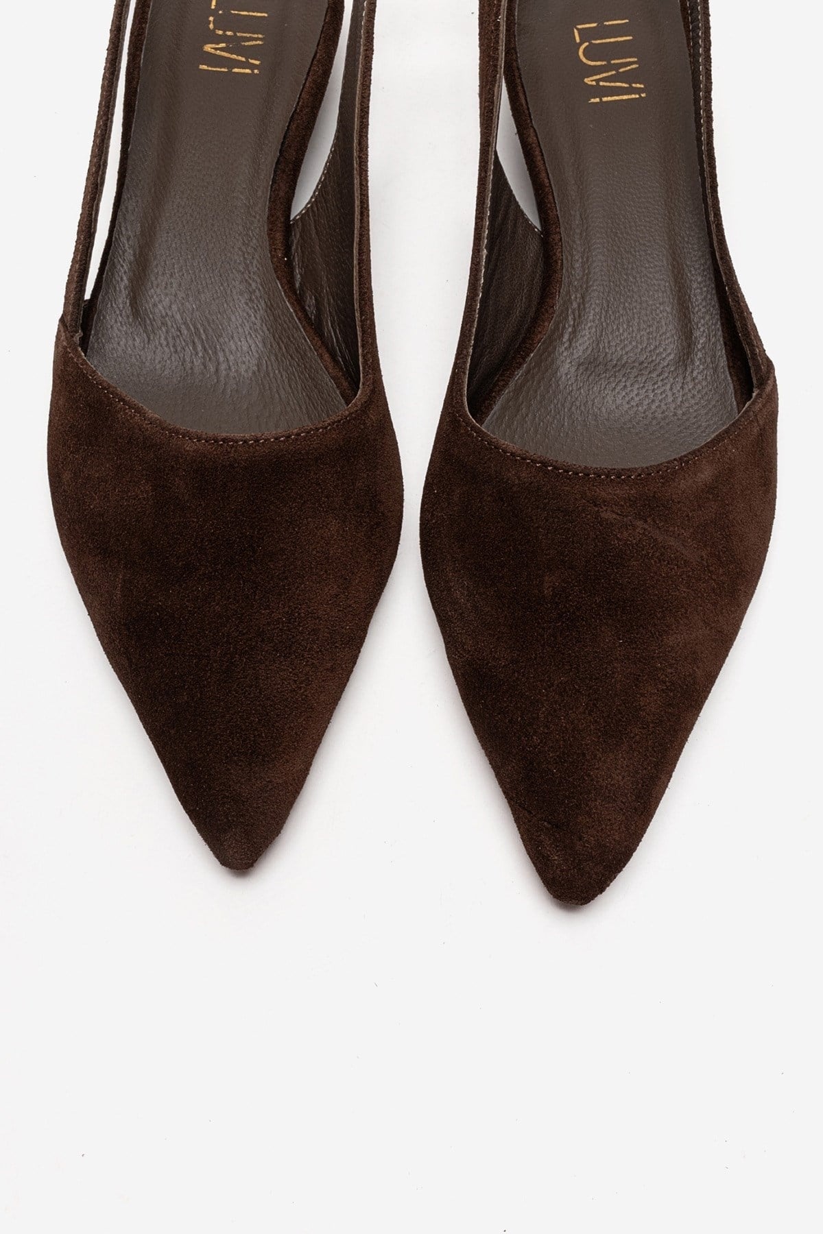 BERLINA - Brown Genuine Suede Leather Low Block Heel Shoe (Women)