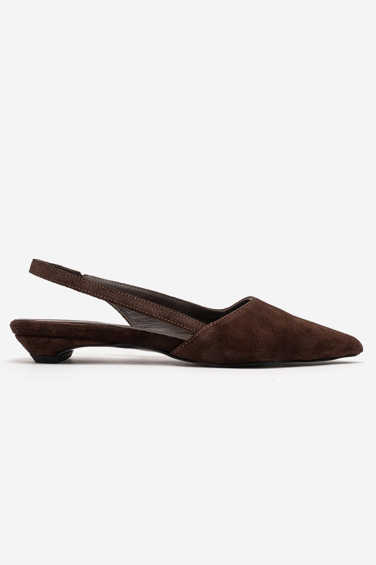 BERLINA - Brown Genuine Suede Leather Low Block Heel Shoe (Women)