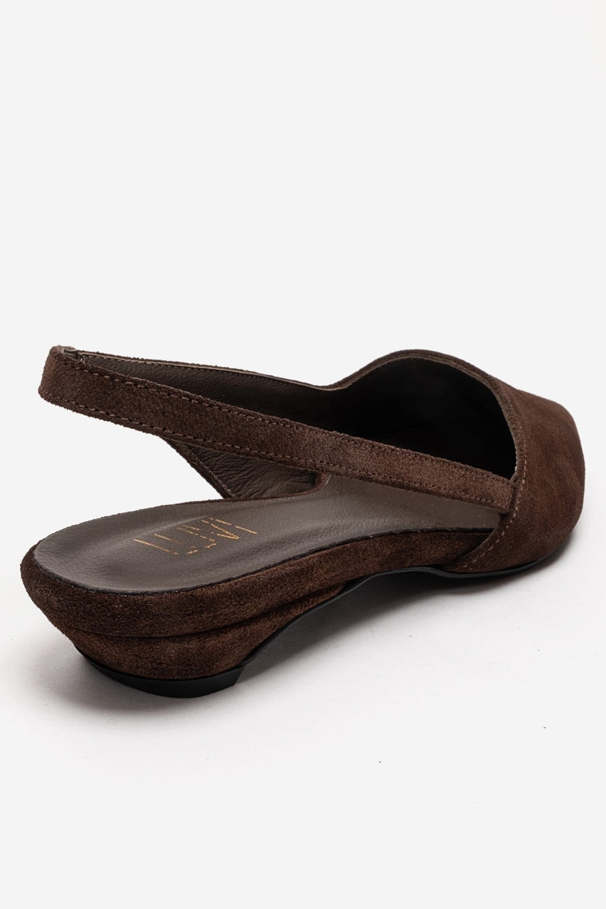 BERLINA - Brown Genuine Suede Leather Low Block Heel Shoe (Women)