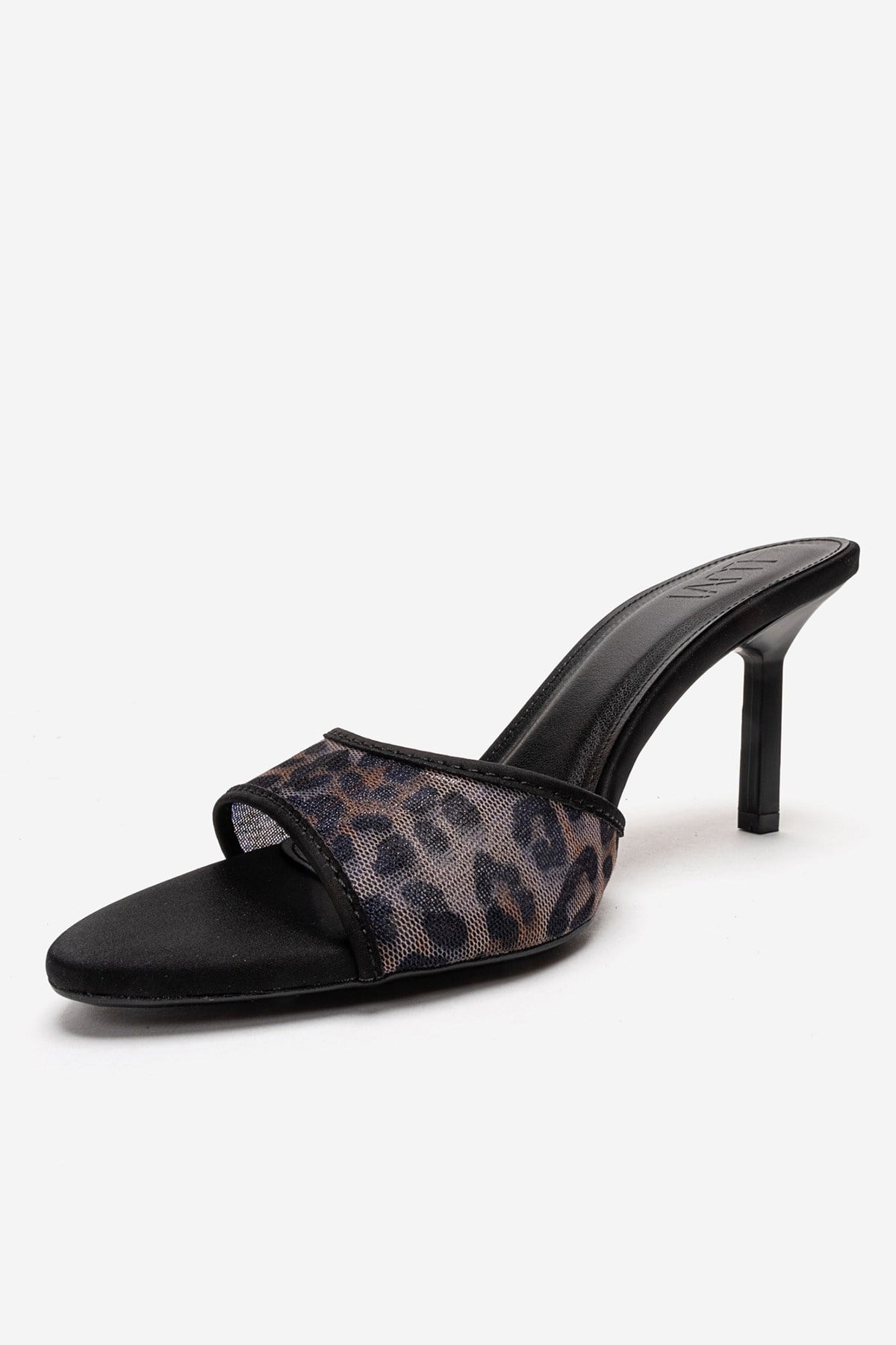 MONROE - Black Patterned Mesh Heeled Mule (Women)