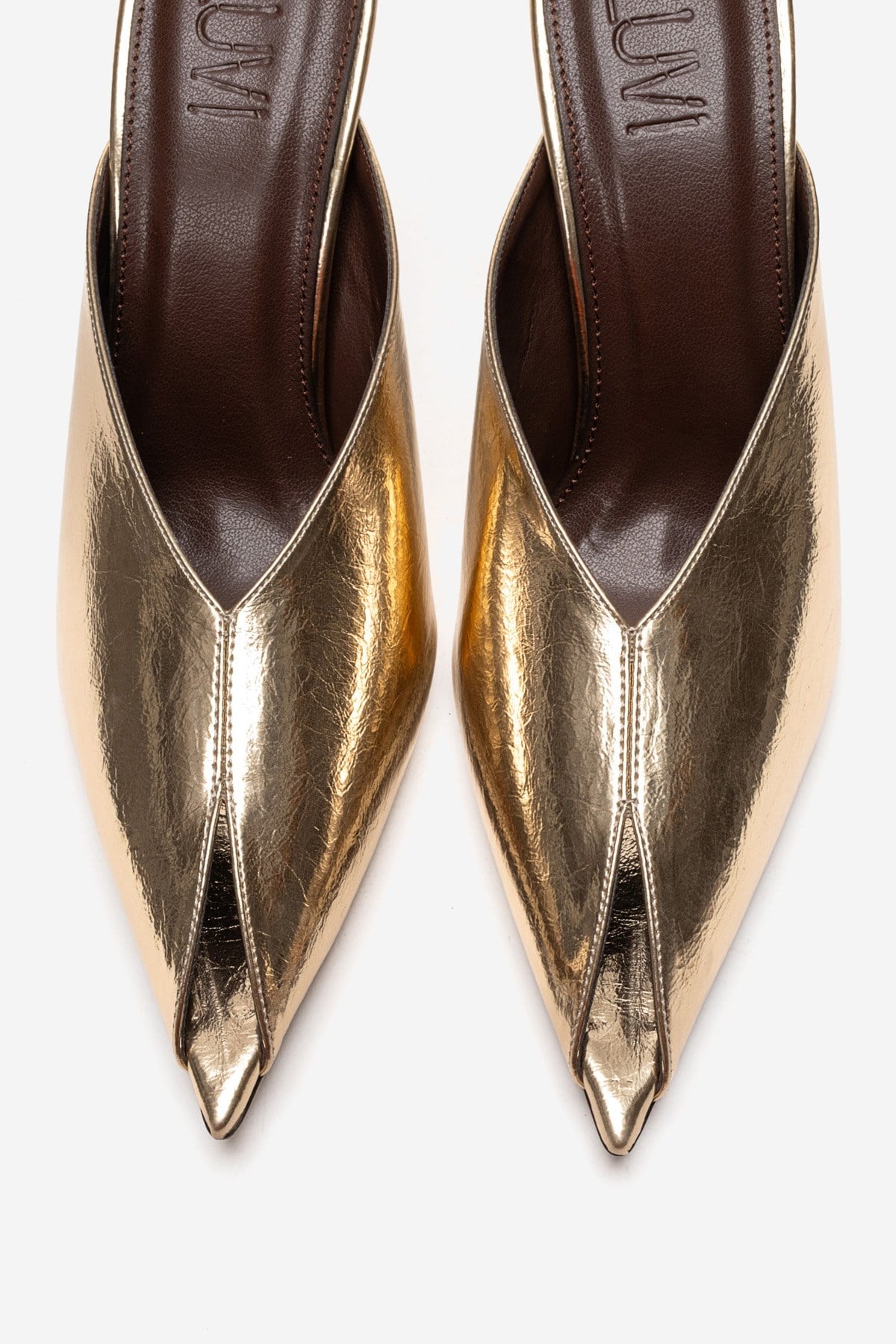 MIRENA - Gold Genuine Leather Stiletto Mule (Women)