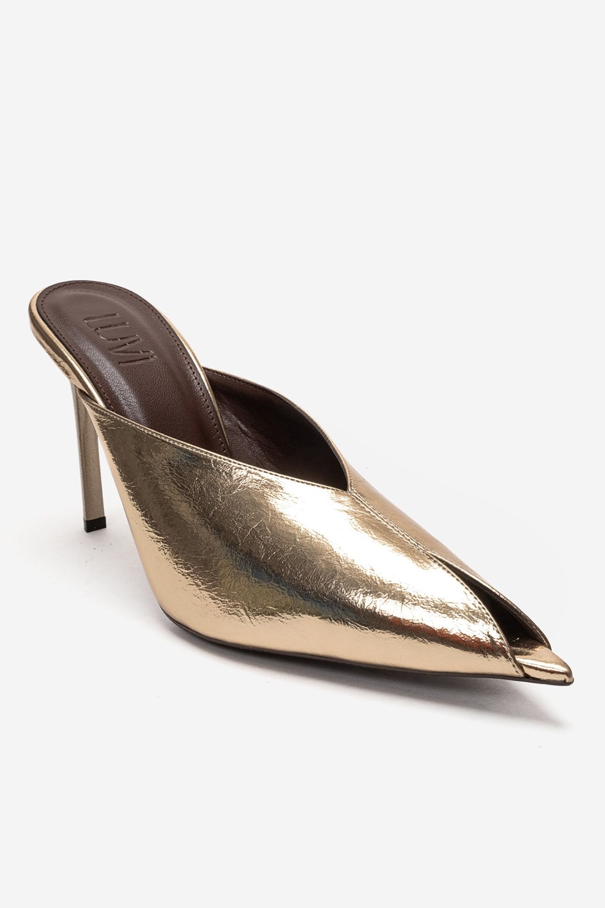 MIRENA - Gold Genuine Leather Stiletto Mule (Women)