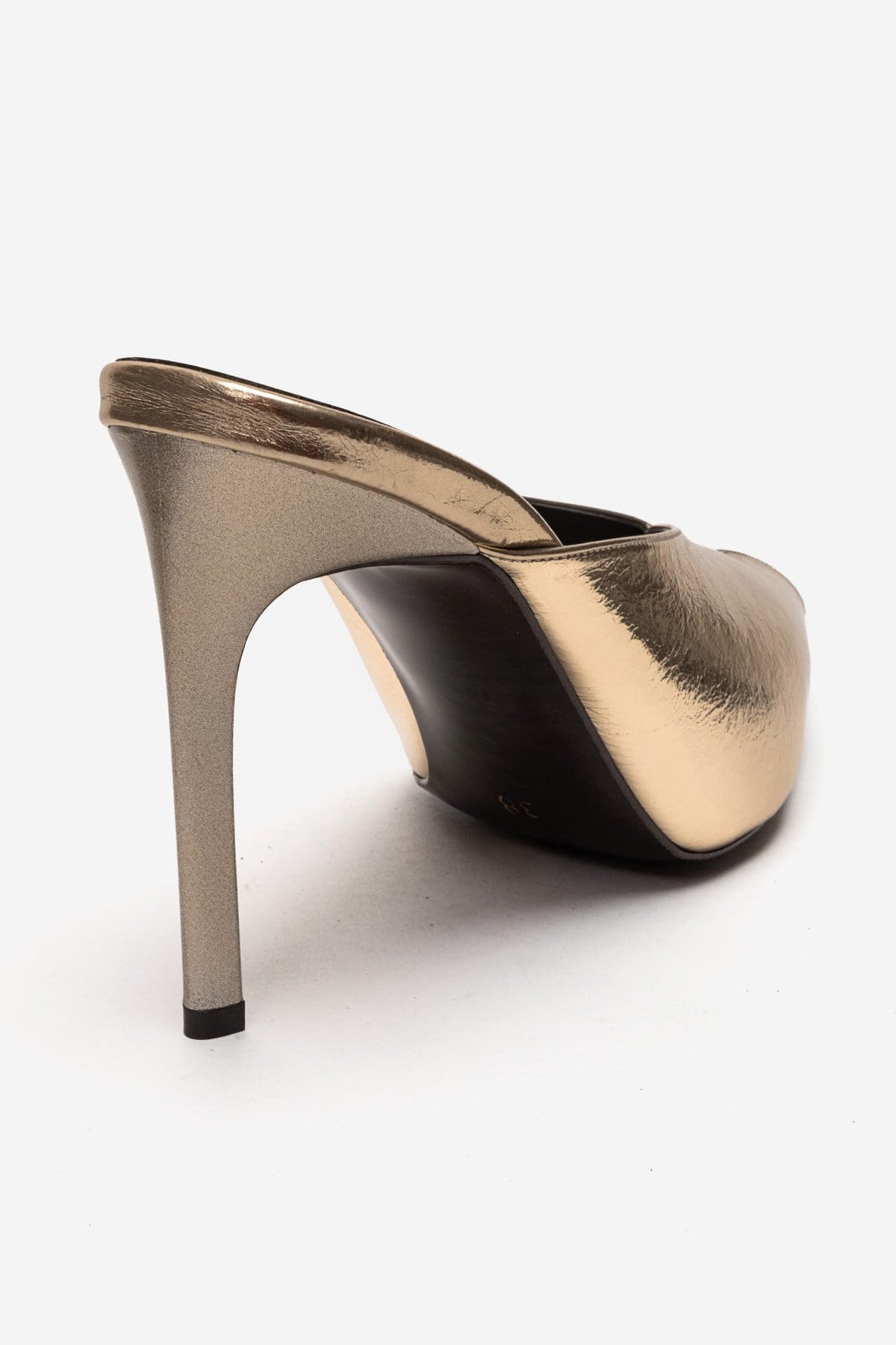 MIRENA - Gold Genuine Leather Stiletto Mule (Women)