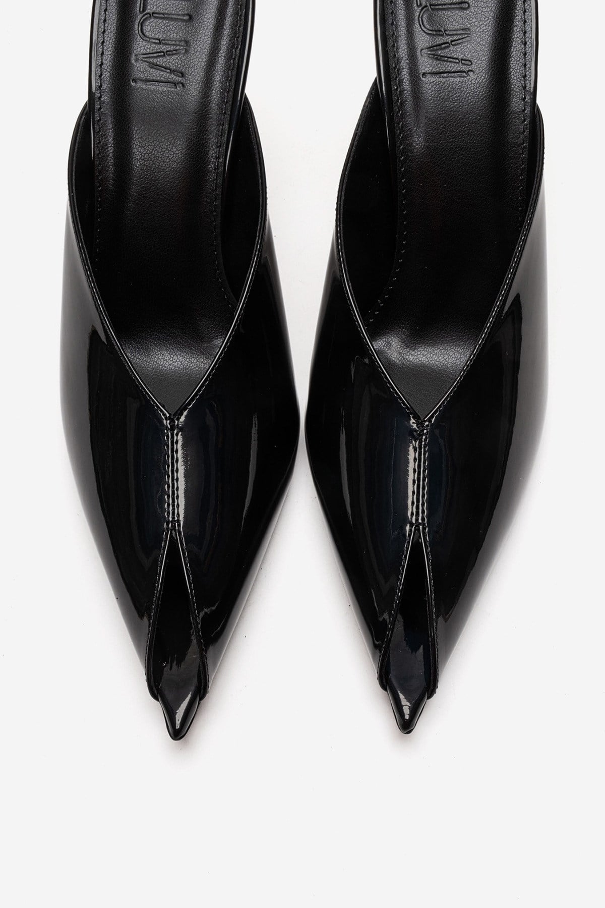 Mirena - Black Genuine Leather Stiletto Mule (Women)