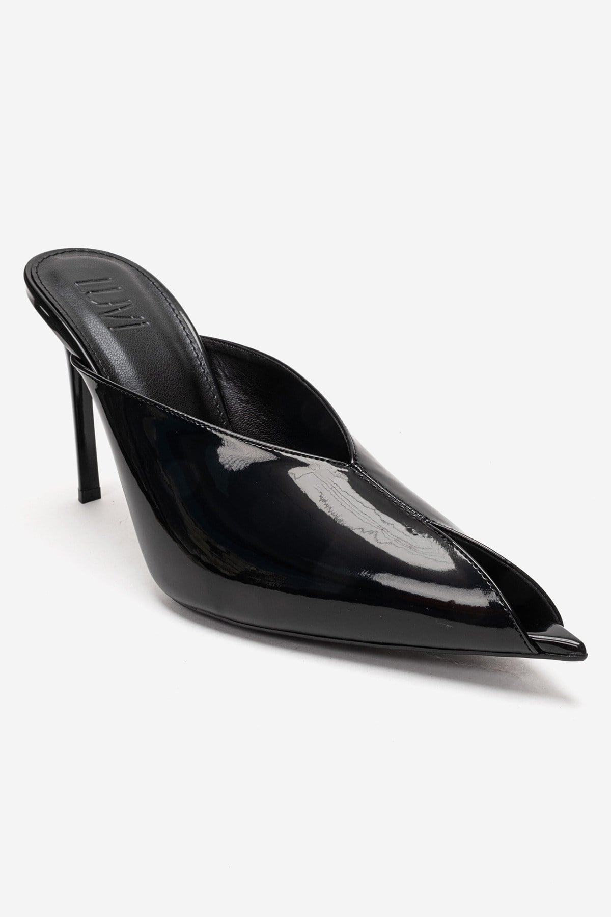 Mirena - Black Genuine Leather Stiletto Mule (Women)
