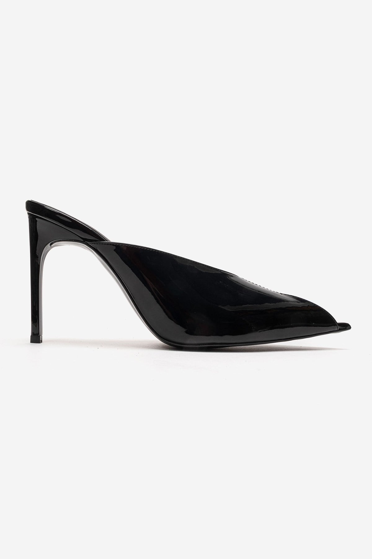 Mirena - Black Genuine Leather Stiletto Mule (Women)