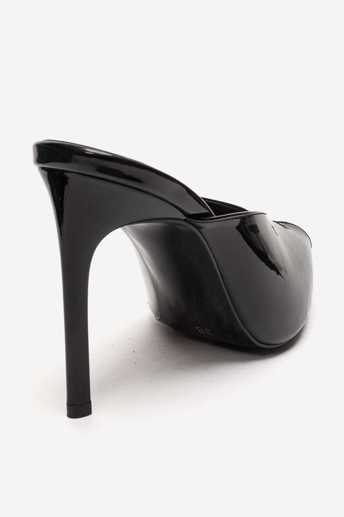 Mirena - Black Genuine Leather Stiletto Mule (Women)