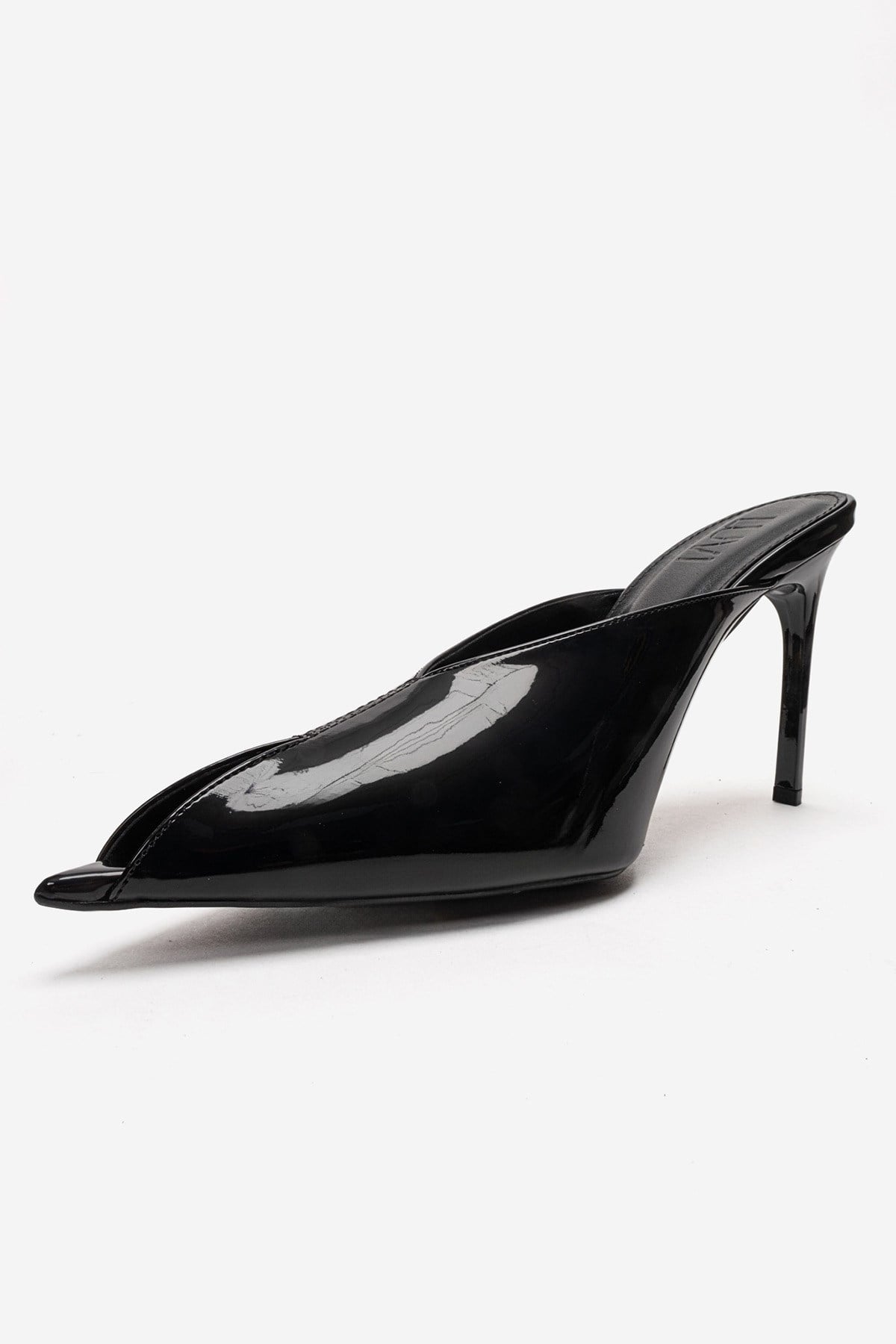 Mirena - Black Genuine Leather Stiletto Mule (Women)