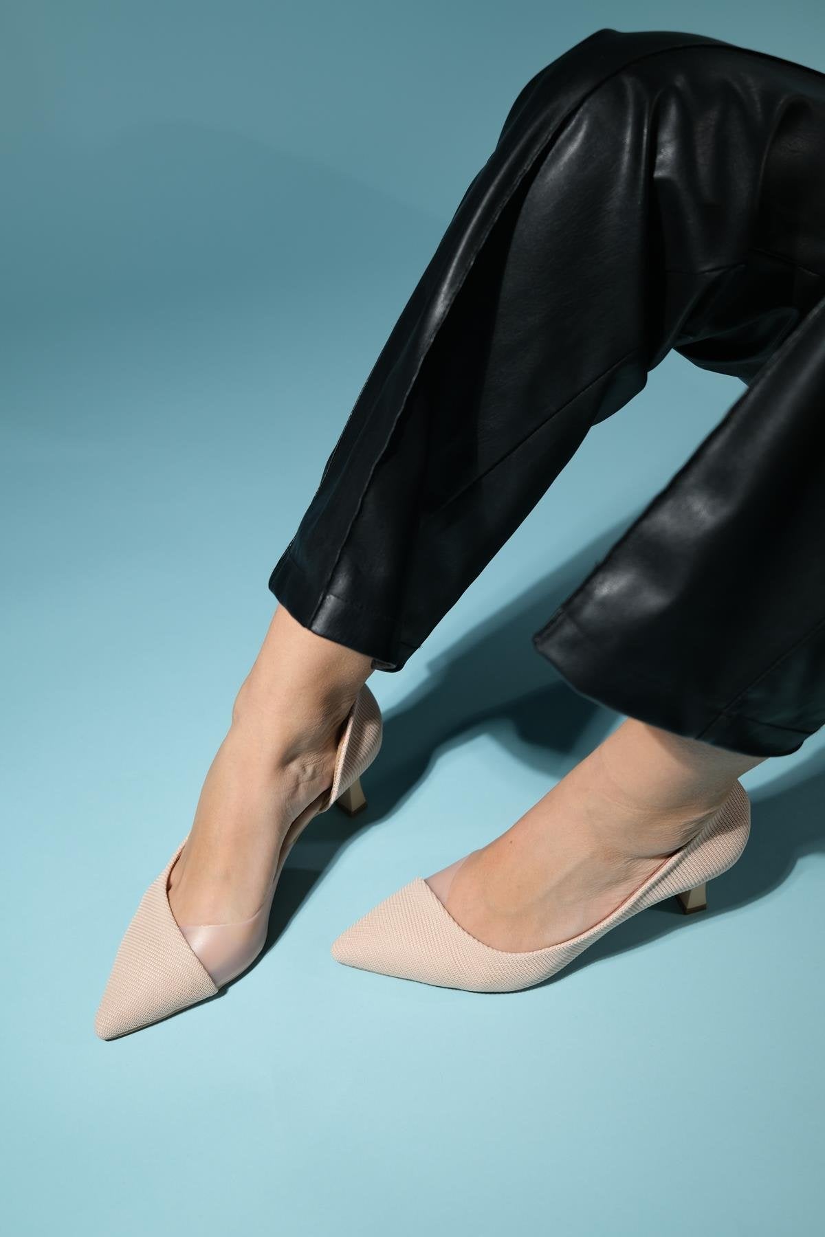 Chevy - Nude Striped Heeled Shoe (Women)
