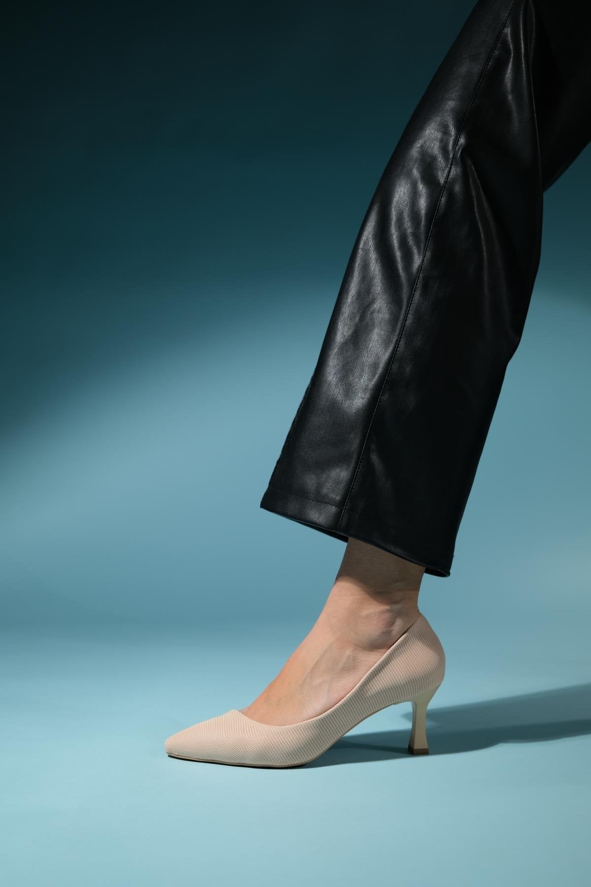 Chevy - Nude Striped Heeled Shoe (Women)