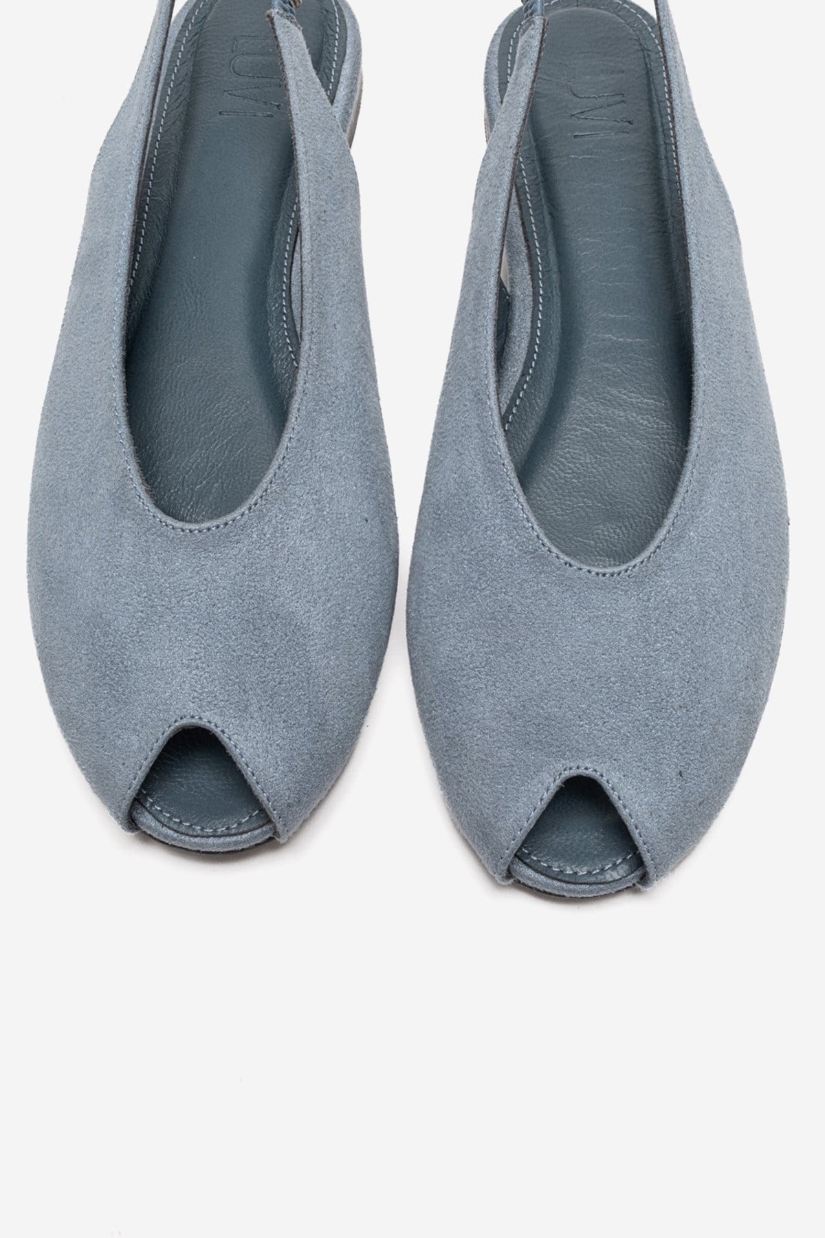 SERINA - Baby Blue Genuine Leather Open Front Slingback Sandal (Women)