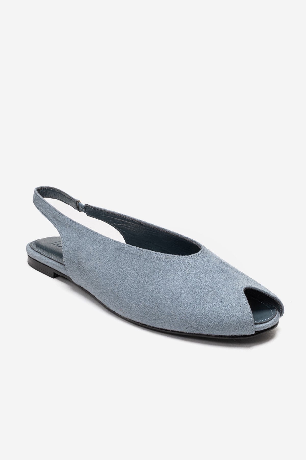SERINA - Baby Blue Genuine Leather Open Front Slingback Sandal (Women)