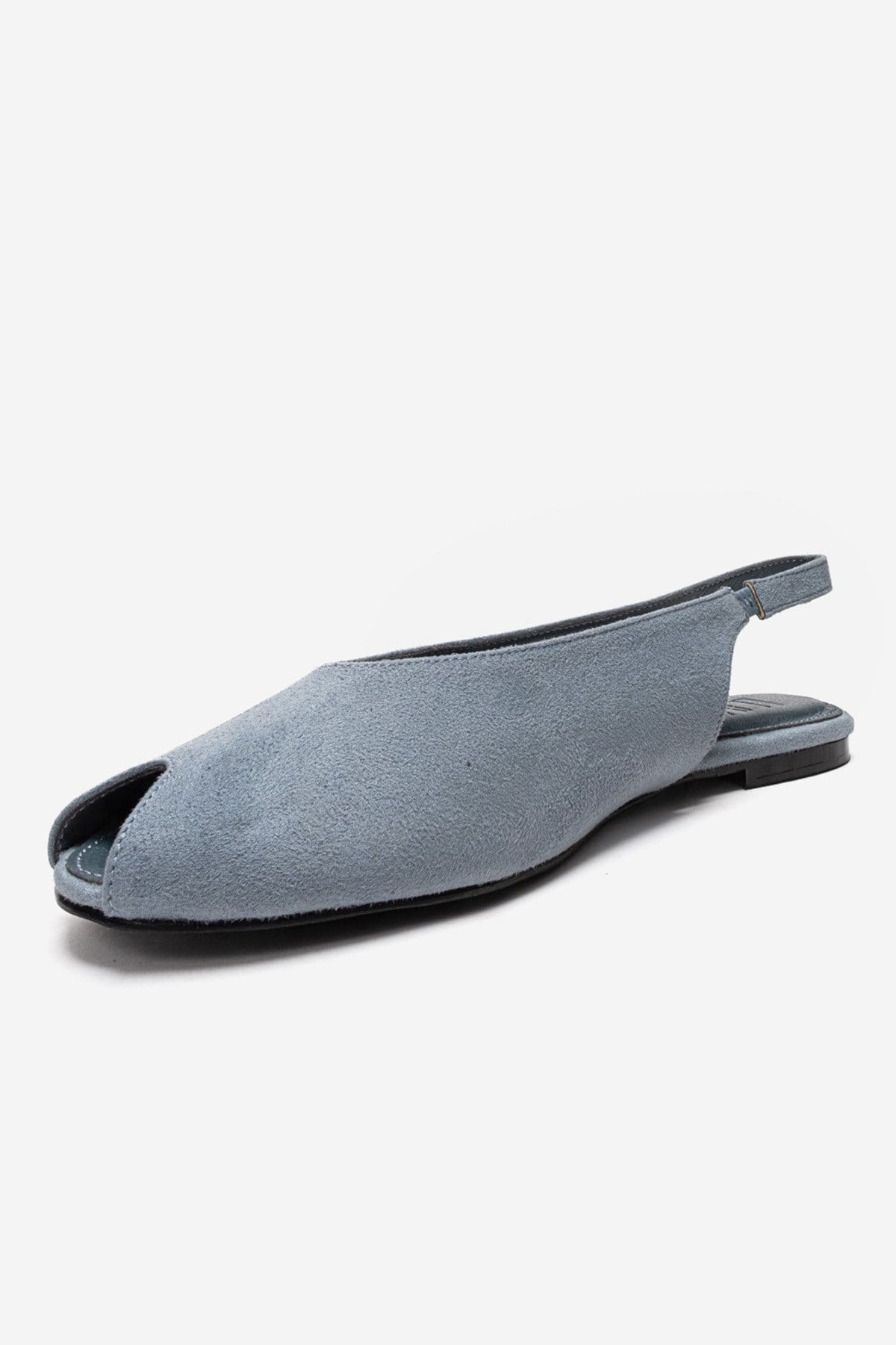 SERINA - Baby Blue Genuine Leather Open Front Slingback Sandal (Women)