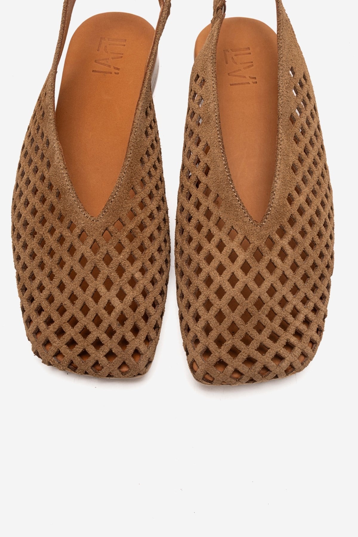 DELIZIA - Camel Genuine Leather Closed-Toe Sandal (Women)