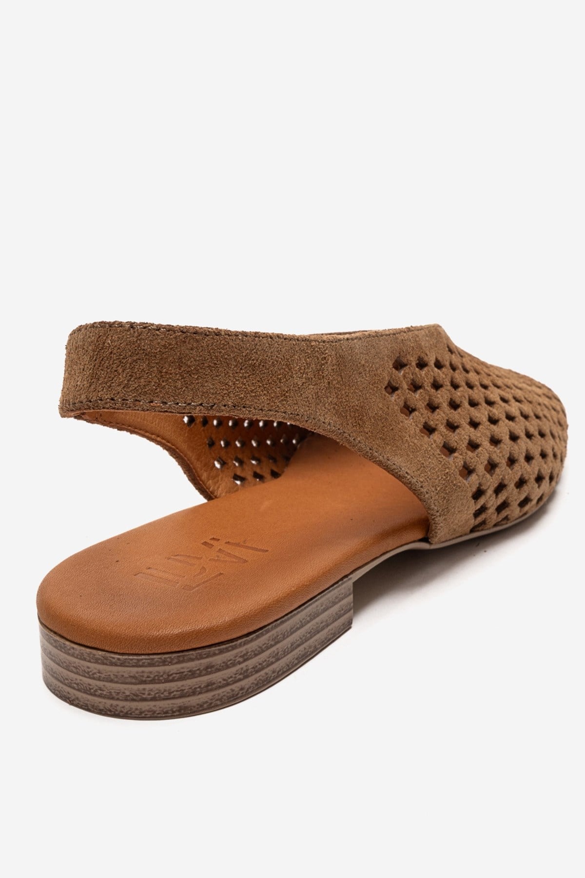 DELIZIA - Camel Genuine Leather Closed-Toe Sandal (Women)