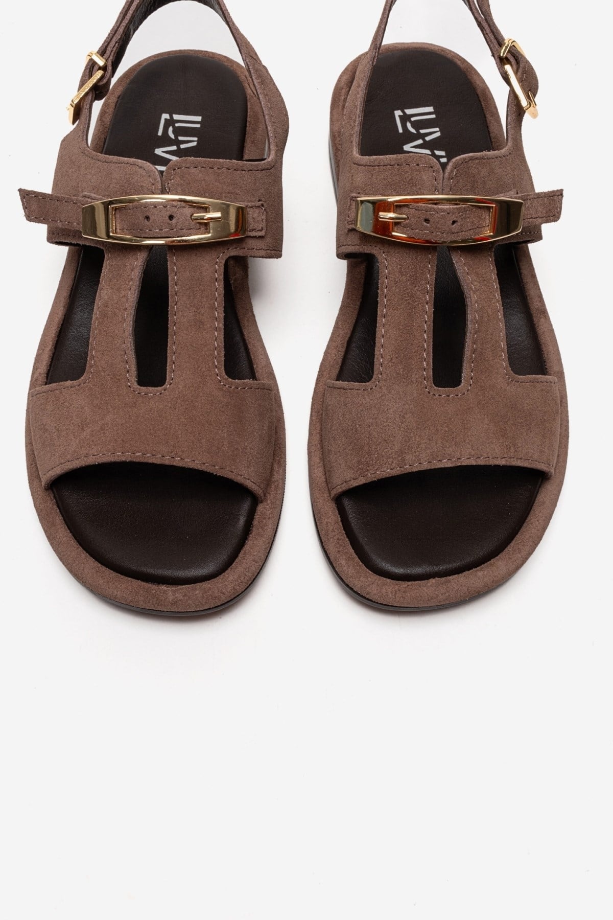 AUREN - Taupe Suede Genuine Leather Sandal (Women)