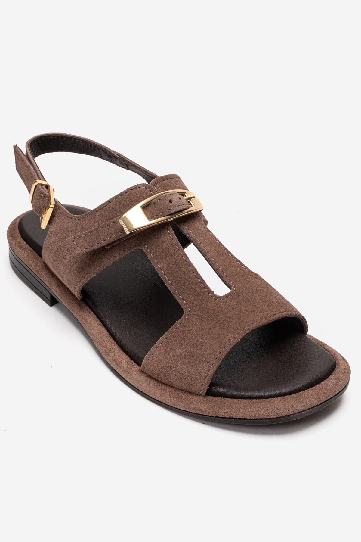 AUREN - Taupe Suede Genuine Leather Sandal (Women)