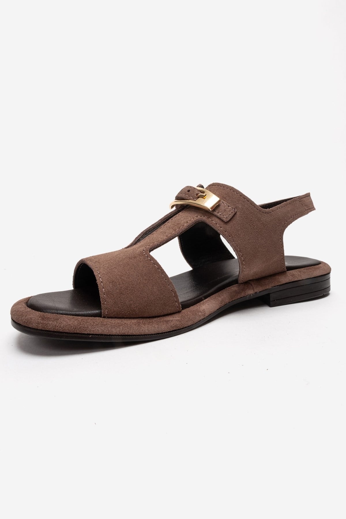 AUREN - Taupe Suede Genuine Leather Sandal (Women)