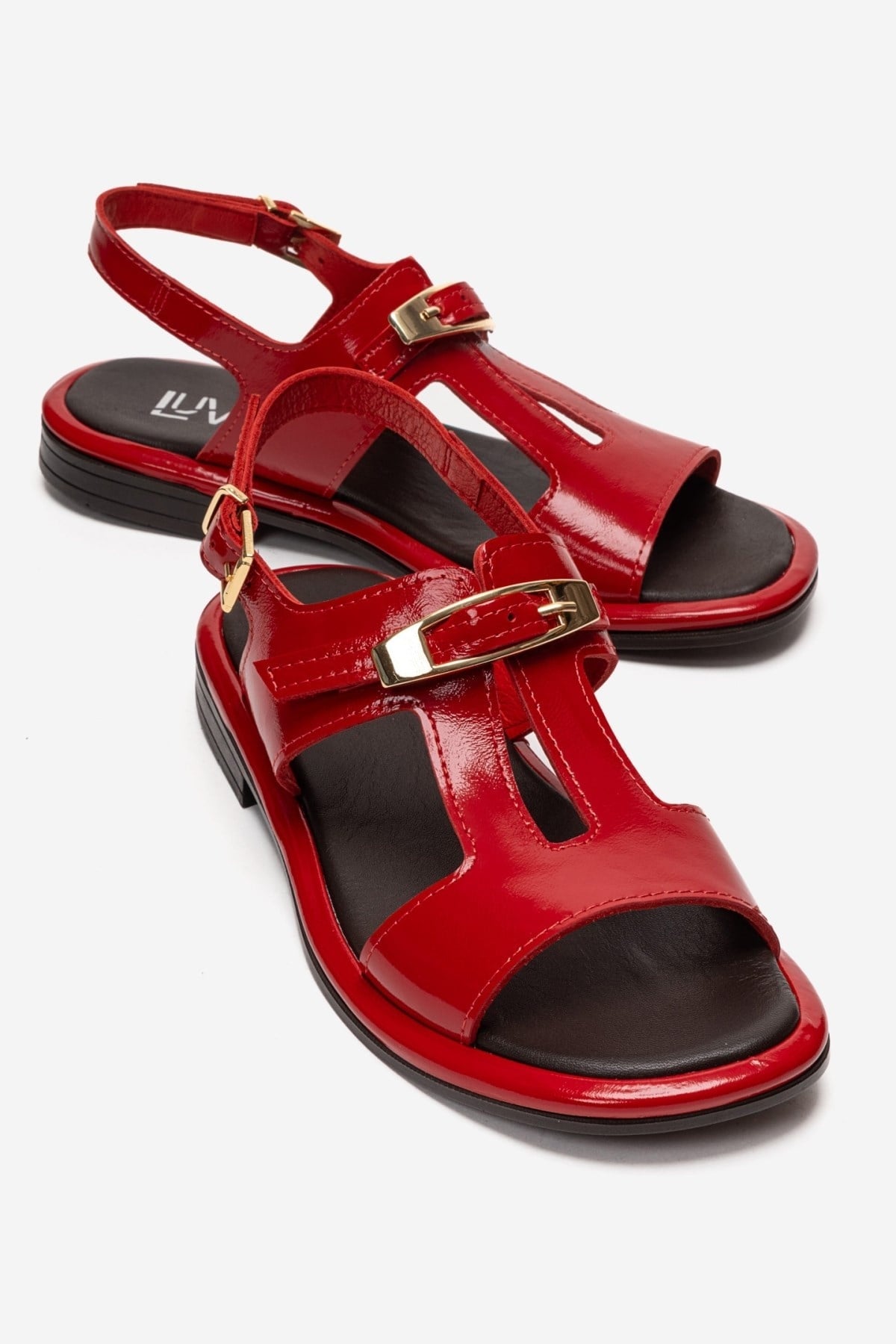 AUREN - Red Patent Genuine Leather Sandal (Women)