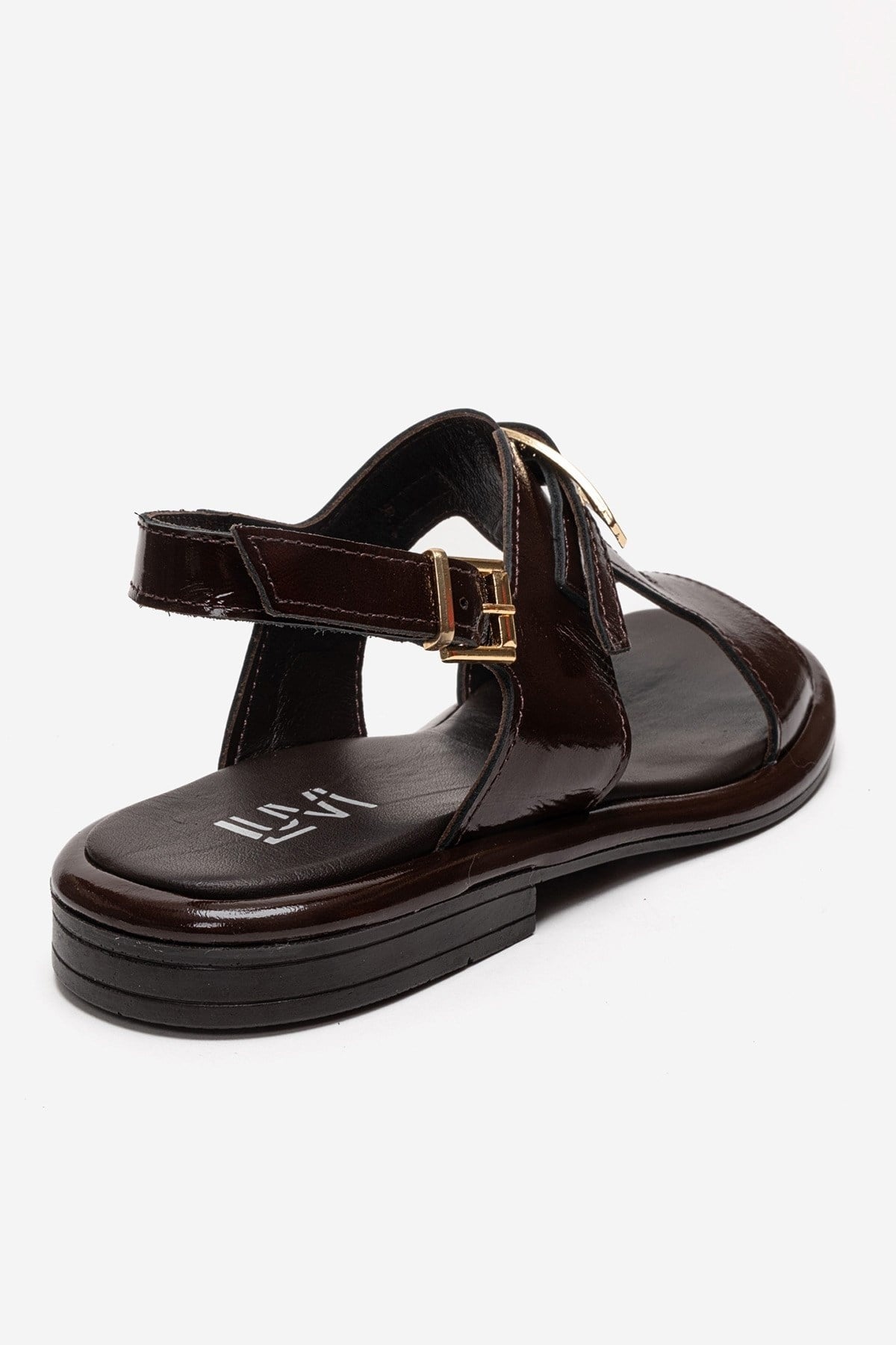 AUREN - Cognac Patent Genuine Leather Sandal (Women)