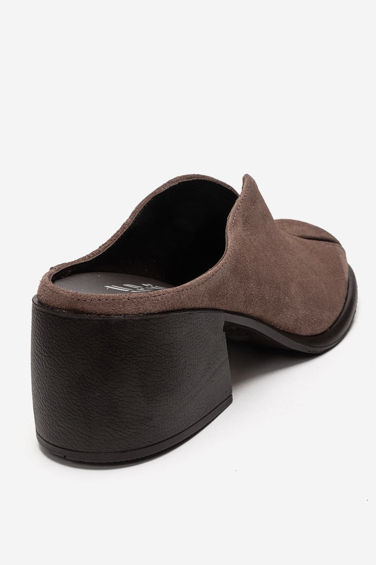 Ardent - Taupe Genuine Leather Block Heel Mule (Women)