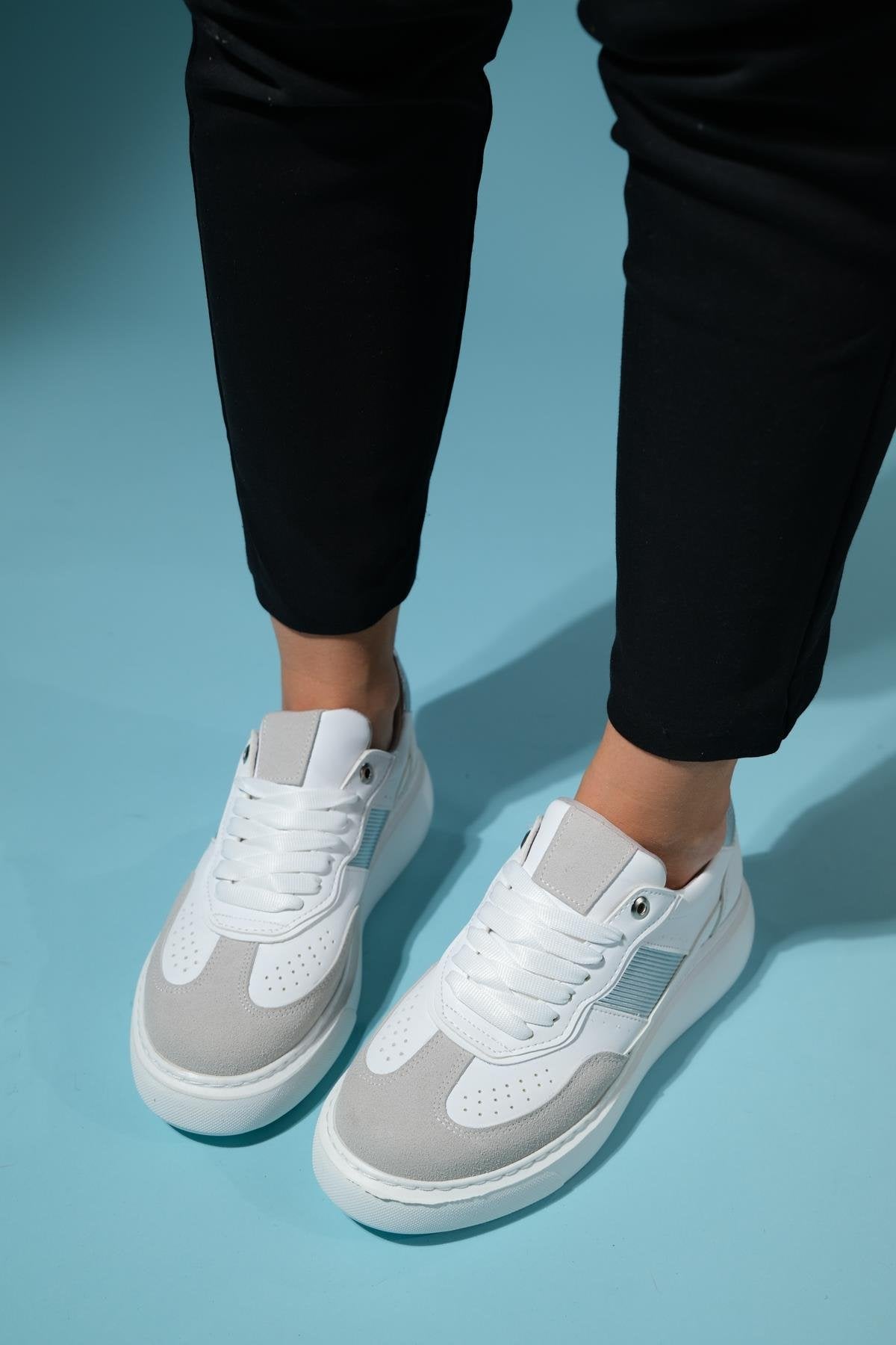 Venetia - White Gray Athletic Sneaker (Women)