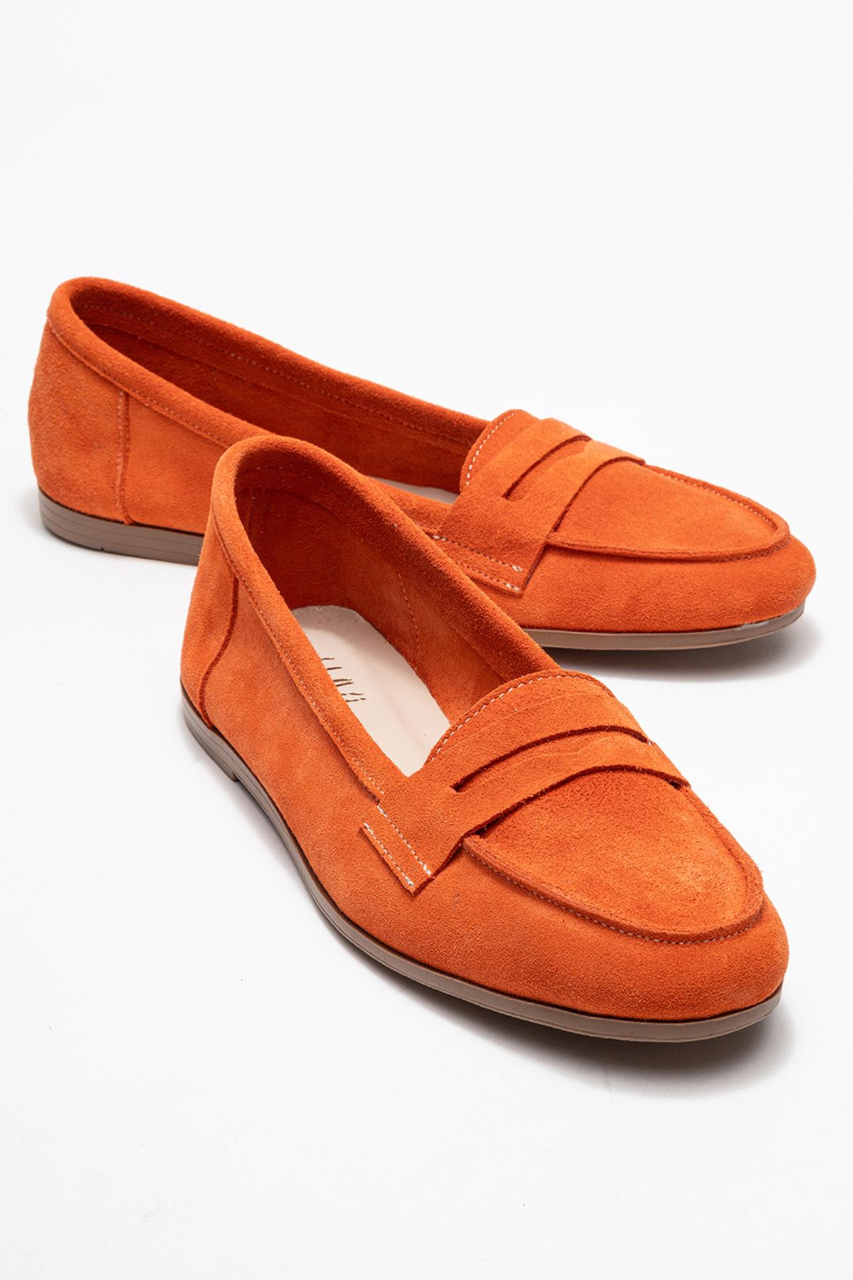 F02 - Orange Genuine Leather Loafer (Women)