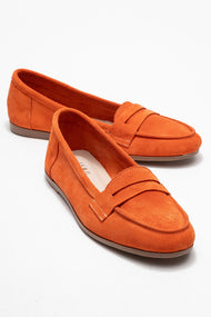 F02 - Orange Genuine Leather Loafer (Women)