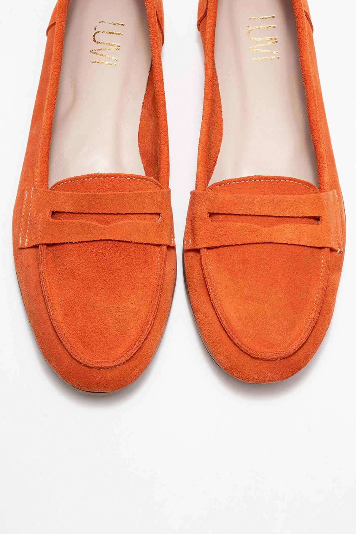 F02 - Orange Genuine Leather Loafer (Women)