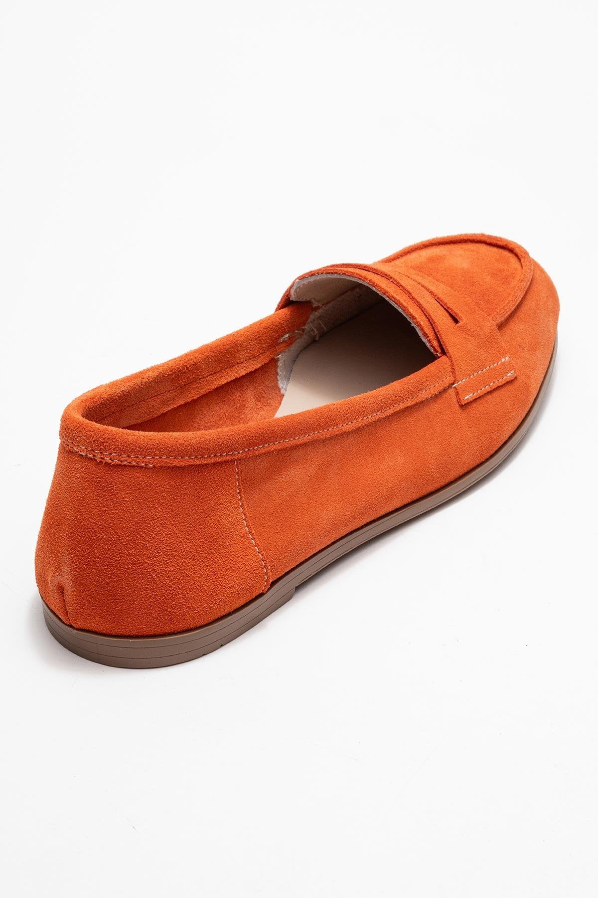 F02 - Orange Genuine Leather Loafer (Women)