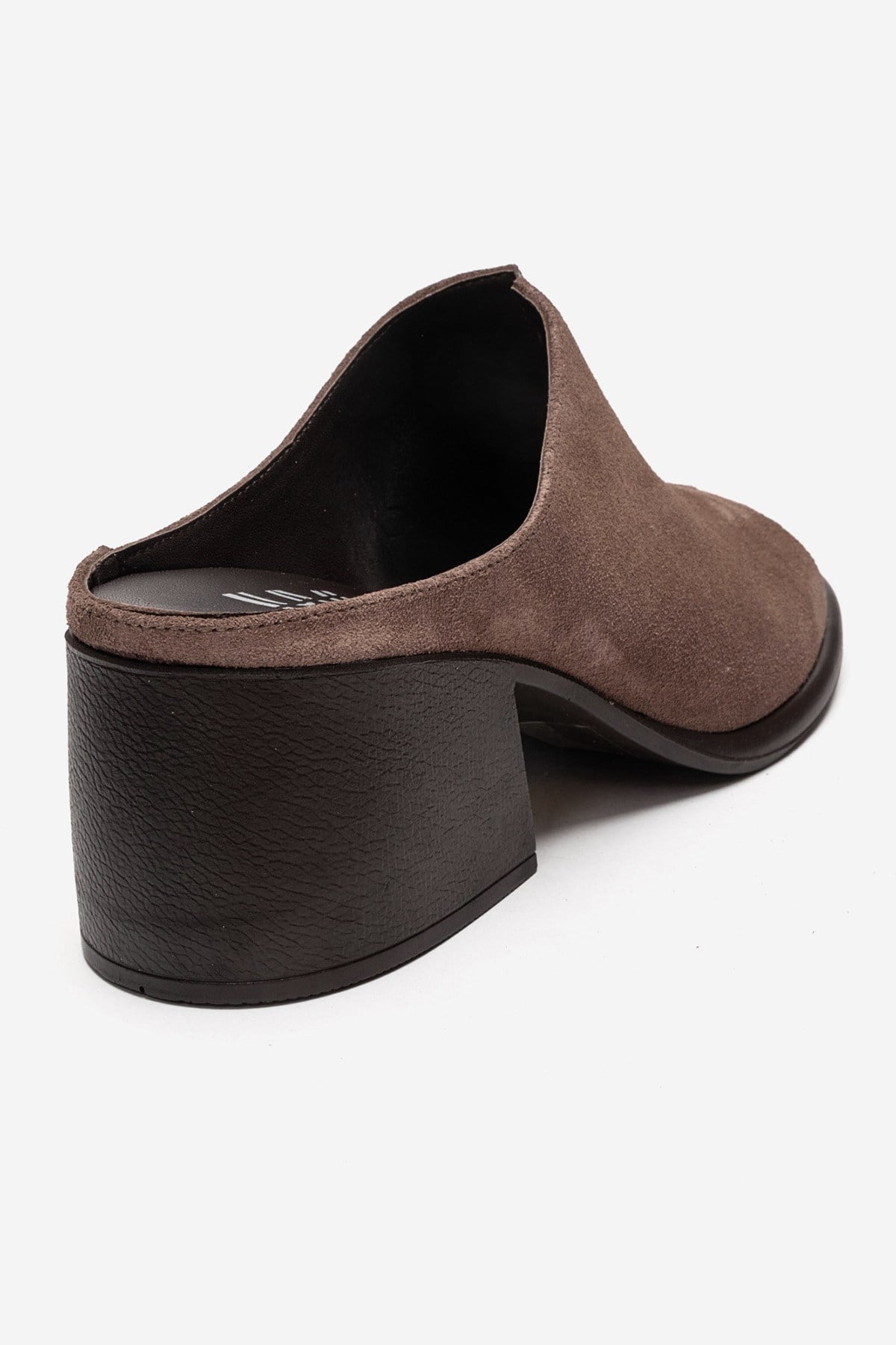 SOREX - Taupe Genuine Suede Leather Block Heel Slide (Women)