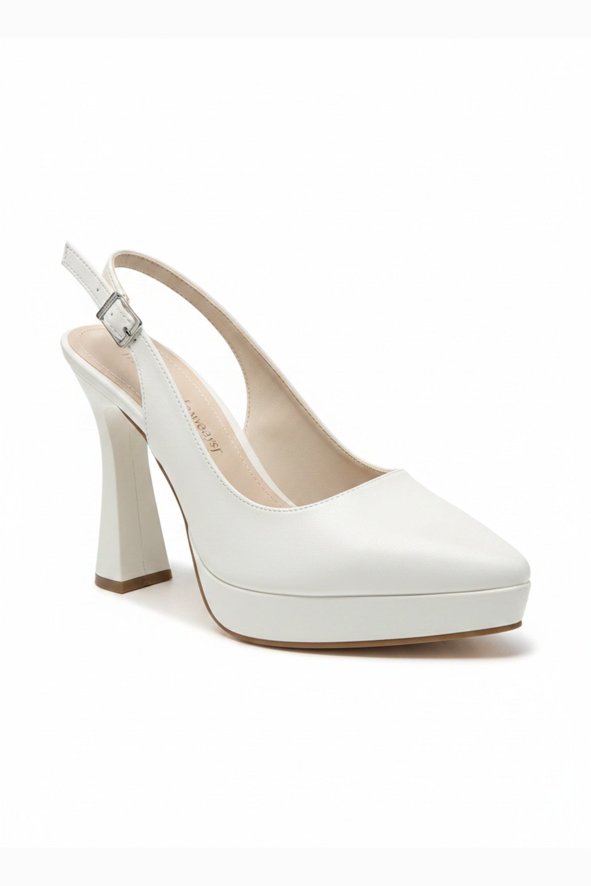 Corin Pointed Toe Slingback Wedding Platform Heel