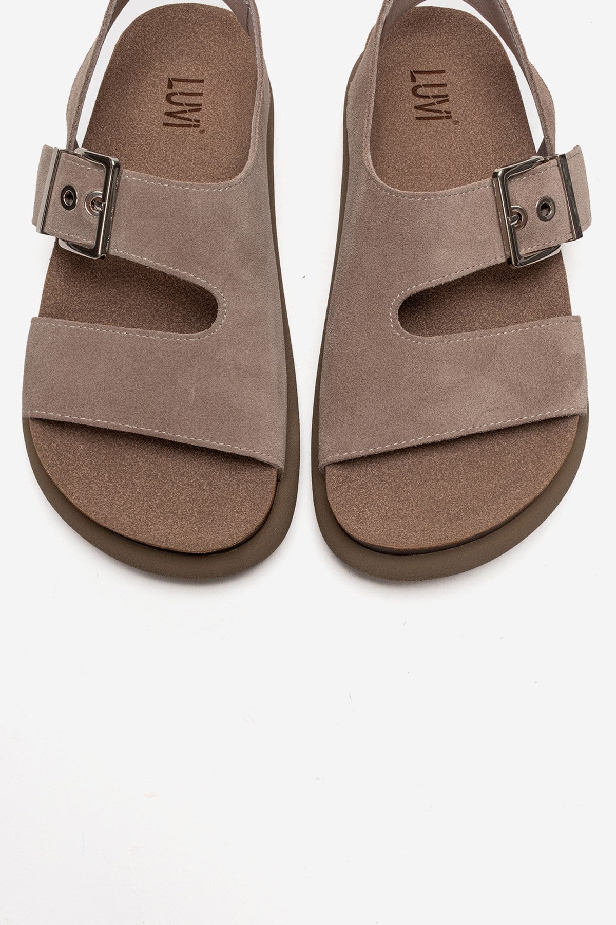 JALVEN - Taupe Genuine Leather Sandal (Women)