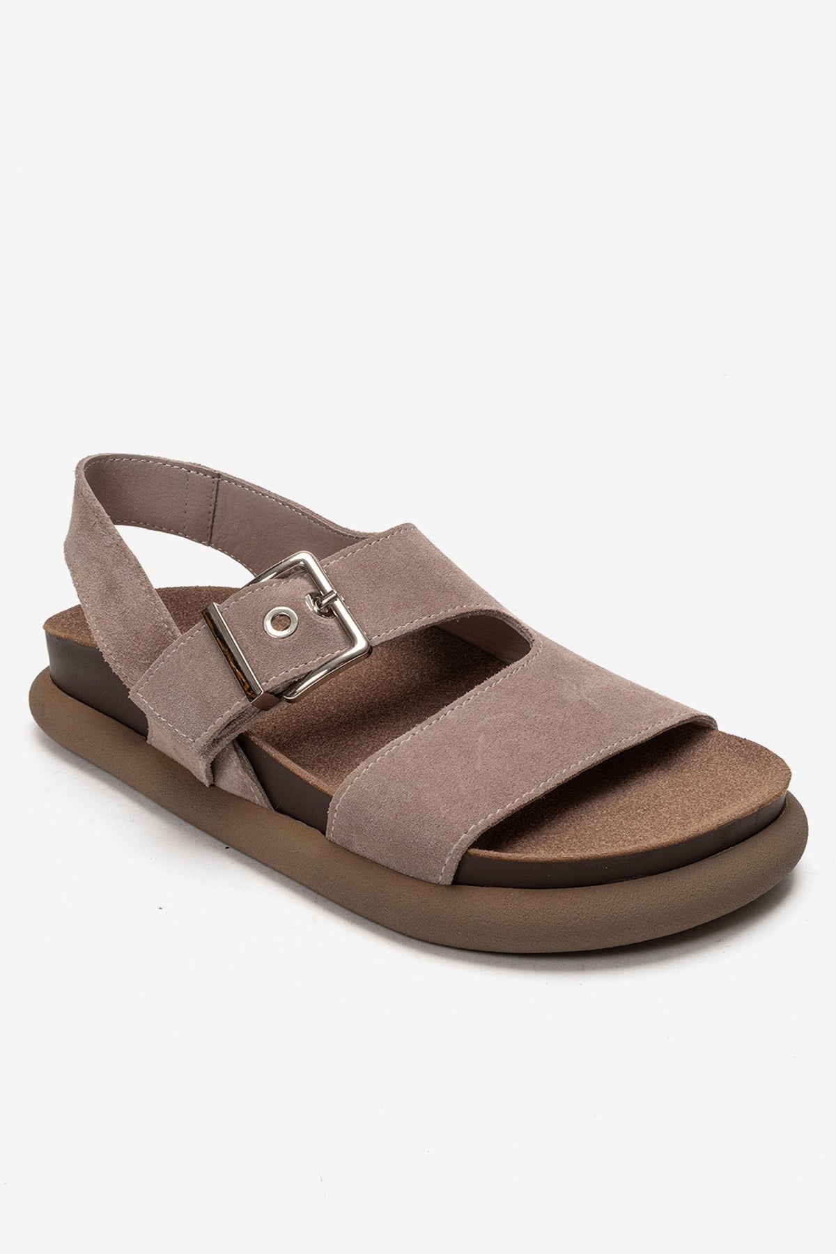 JALVEN - Taupe Genuine Leather Sandal (Women)