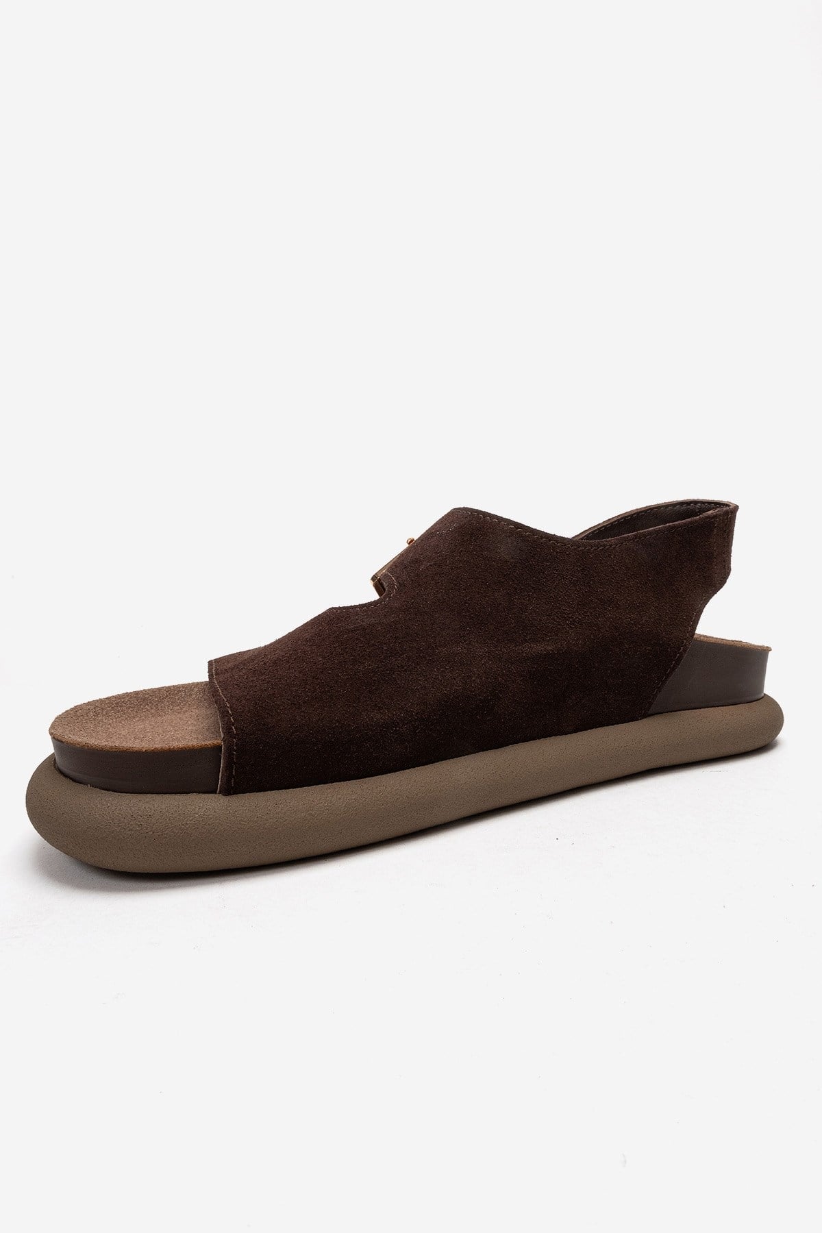 Jalven - Brown Genuine Suede Leather Sandal (Women)