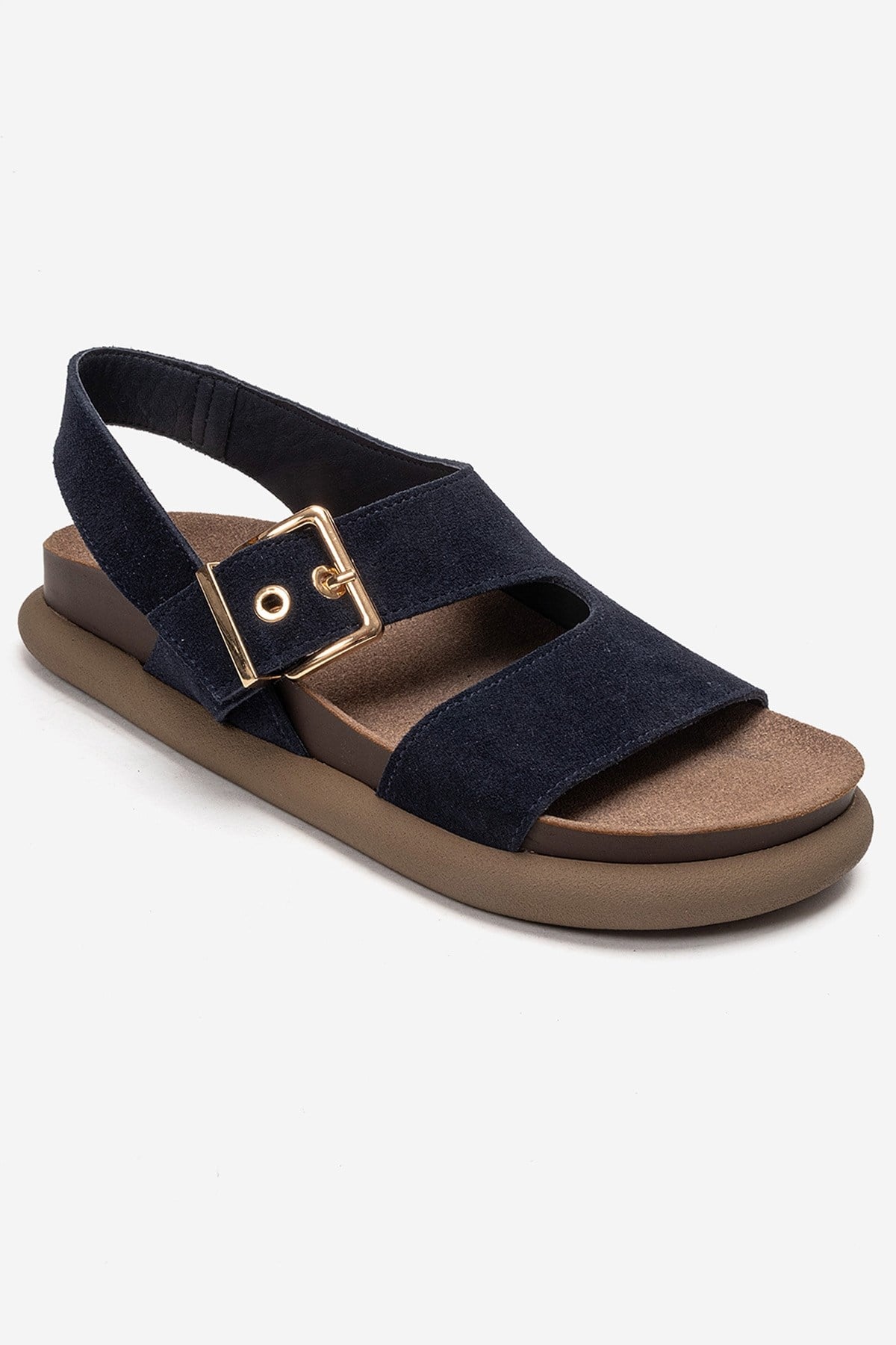 Jalven - Navy Genuine Suede Leather Sandal (Women)