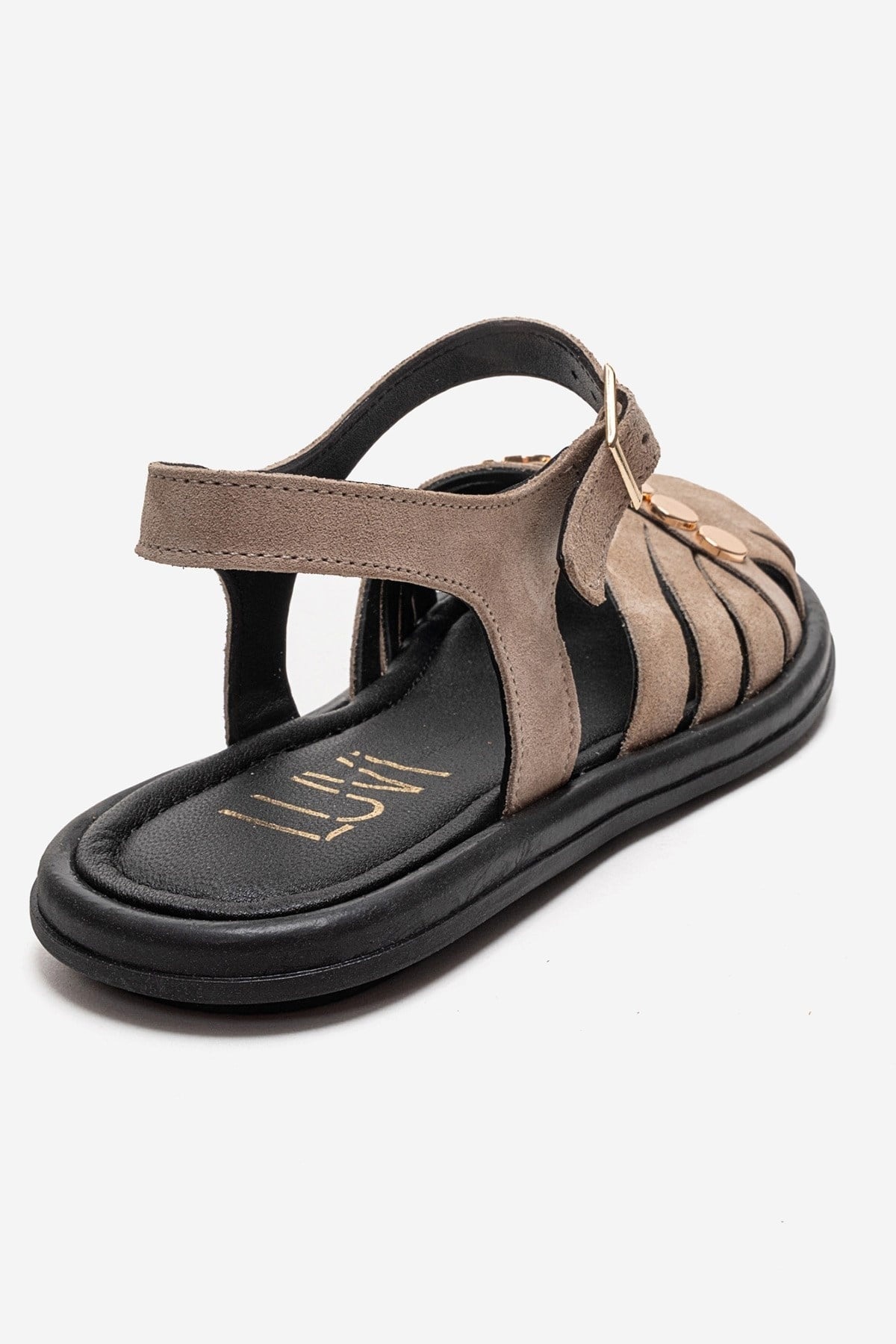 CHIELA - Taupe Genuine Leather Ankle Strap Sandal (Women)