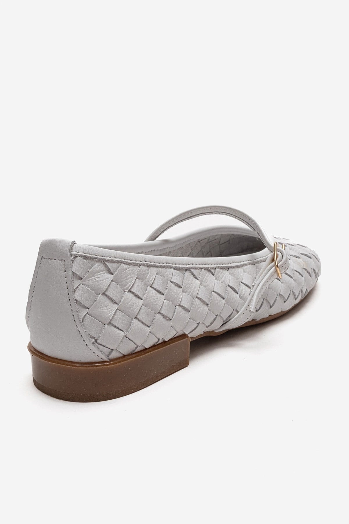YEVORA - White Genuine Leather Mary Jane Ballet Flat (Women)